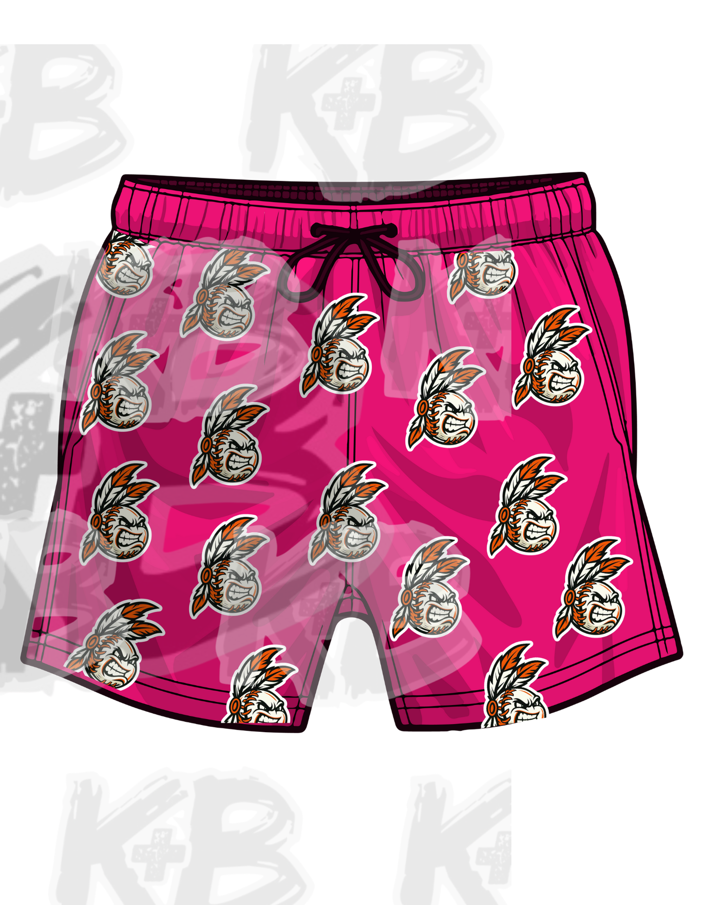 WB Shorts scatter logo pink