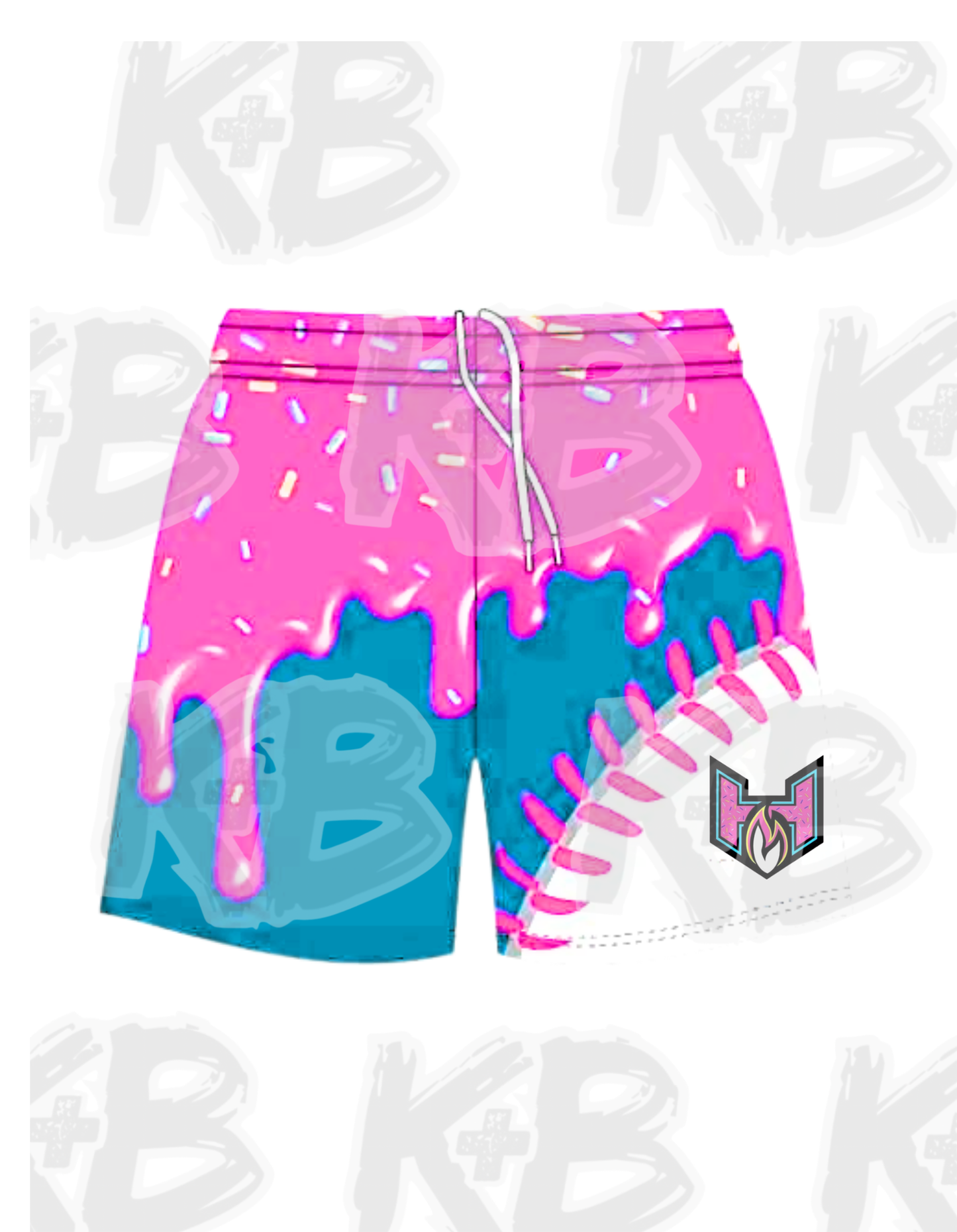 Heat Shorts drippy seams pink