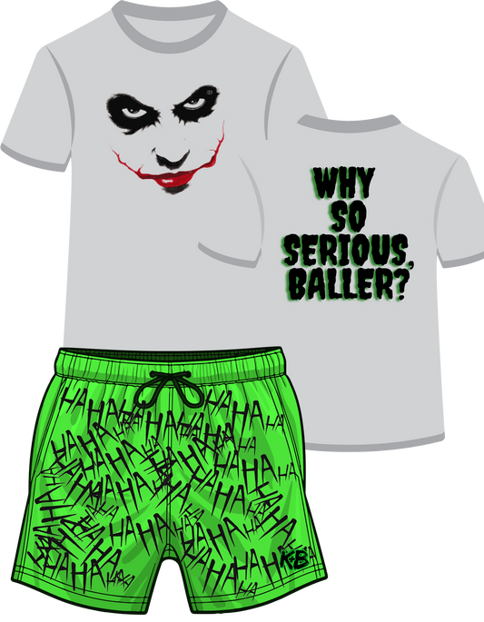 K+B Joker/Ha hA shorts set