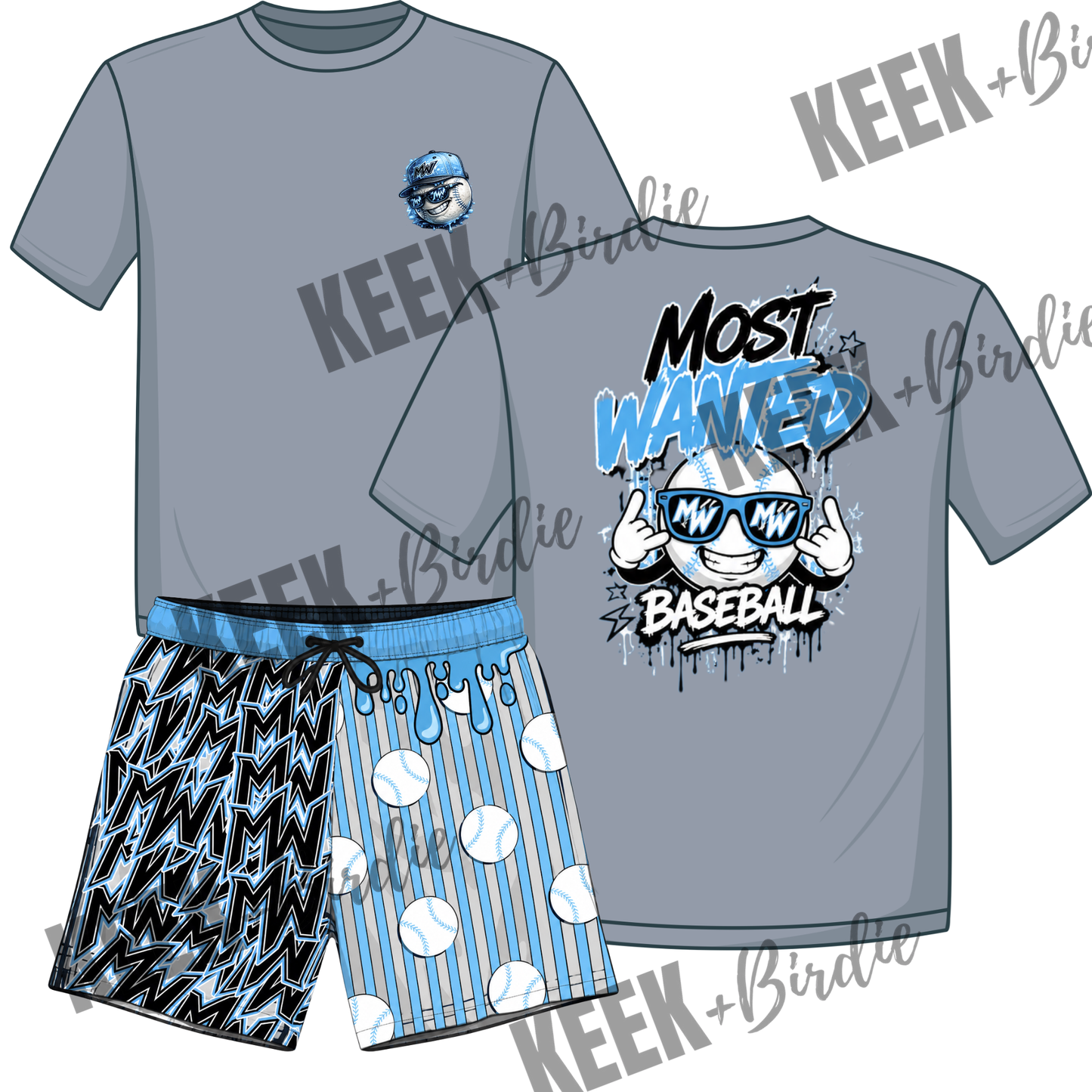 MW set smiley baseball