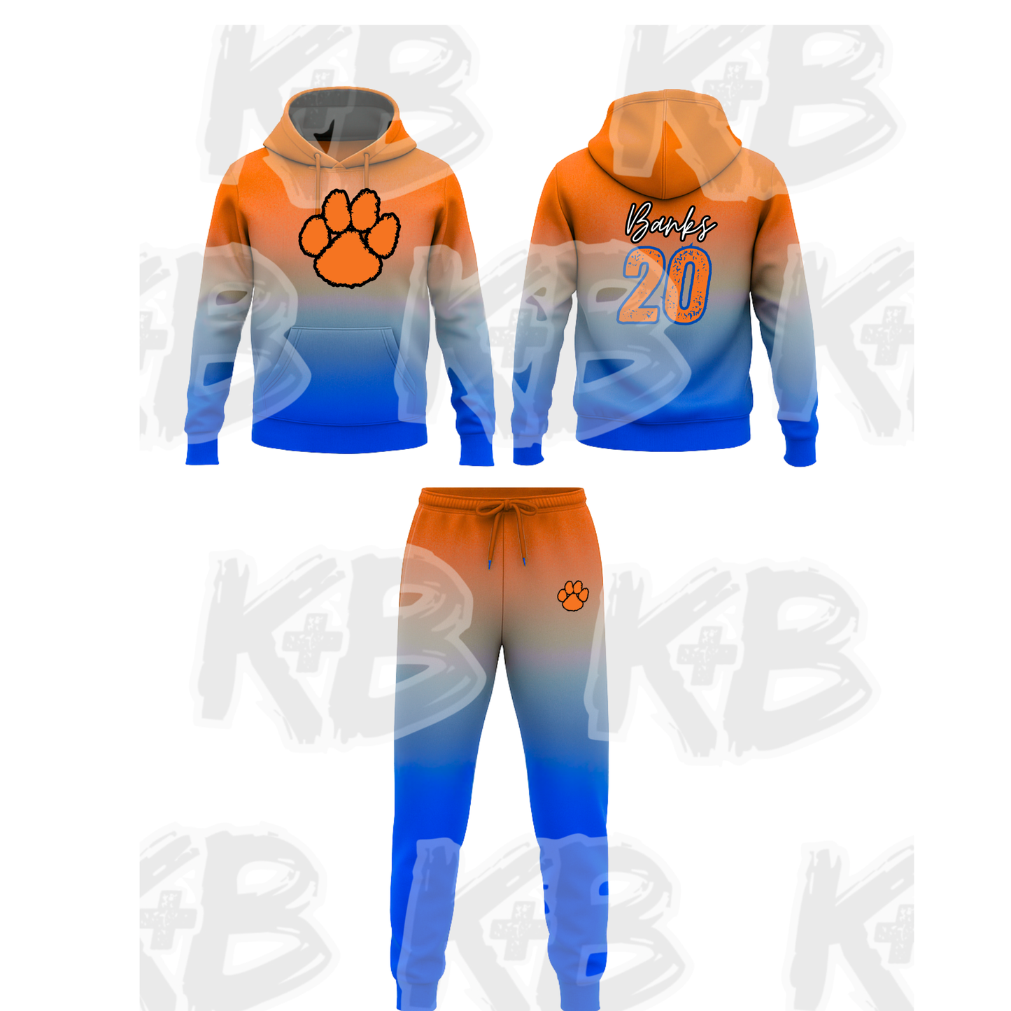 Cats Hoodie/Jogger Set Ombre