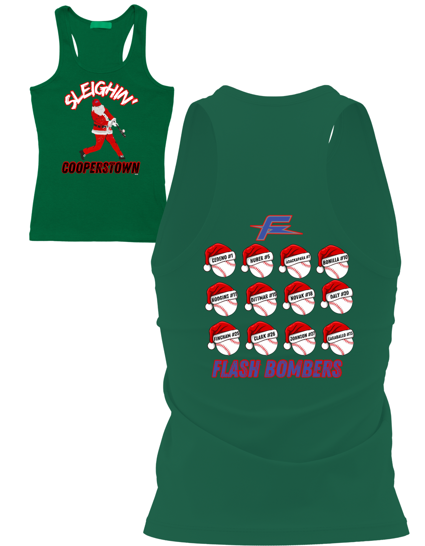 Flash Bombers- Christmas in July Cooperstown Tank