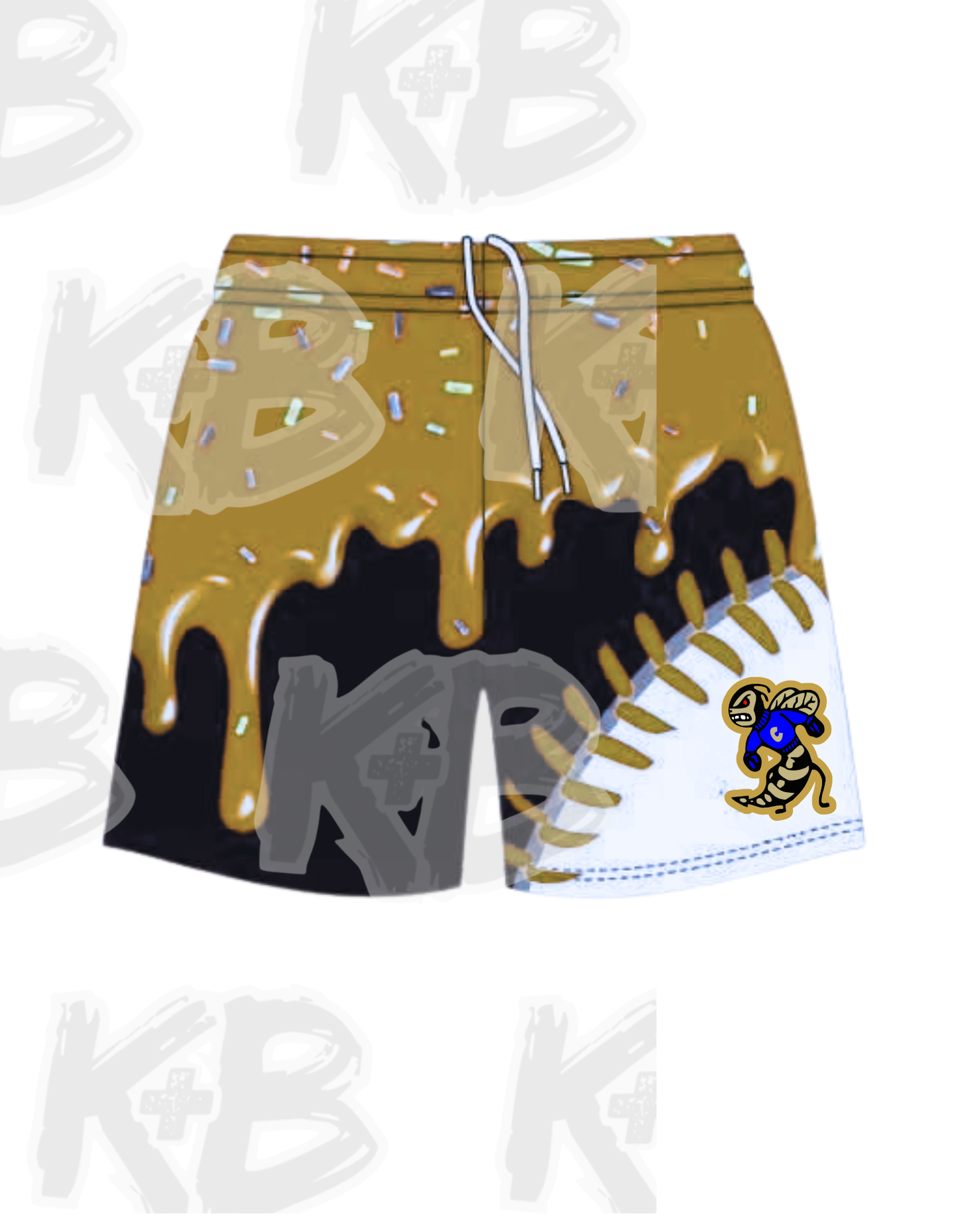 CY shorts drippy seams