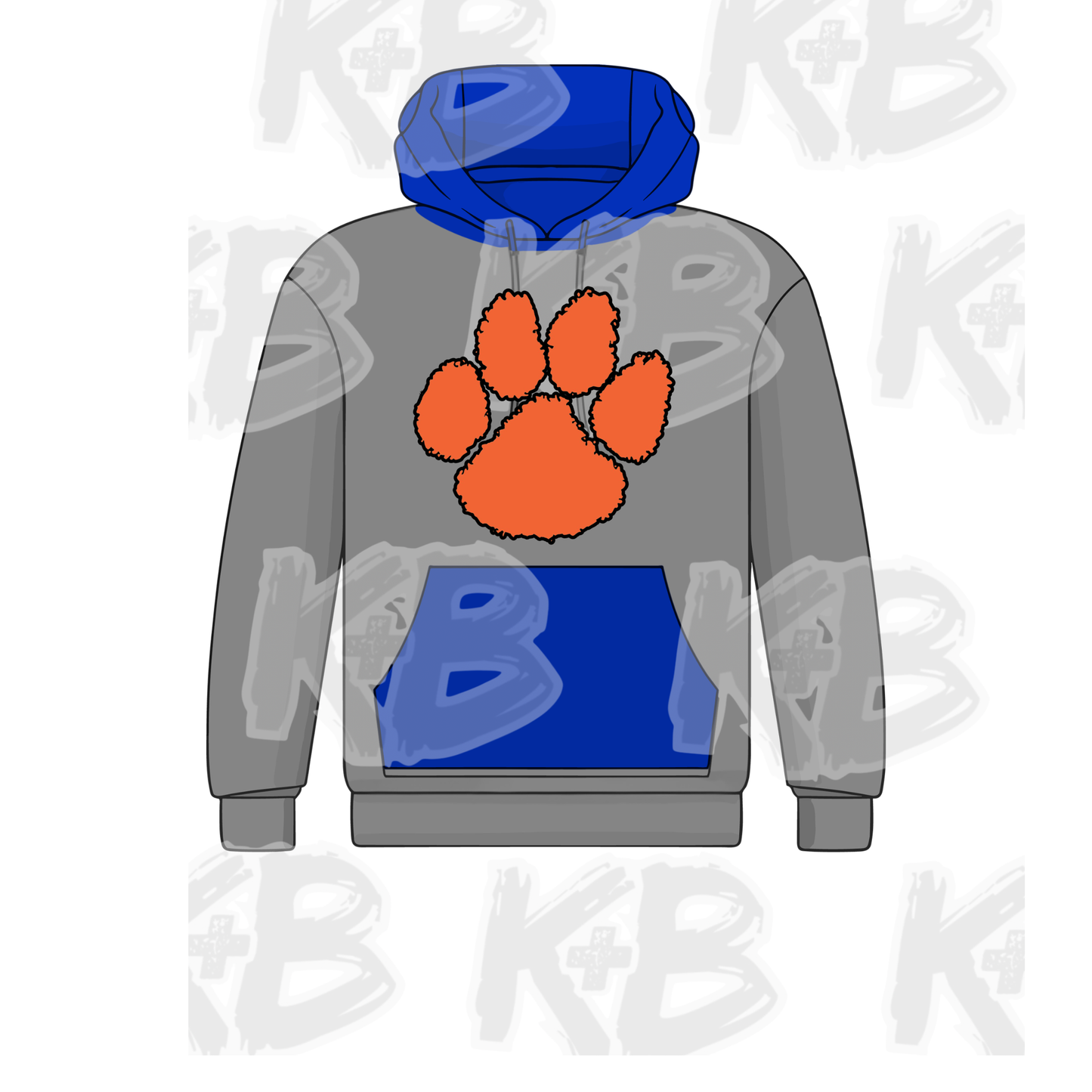 Cats Hoodie blue hood/pocket