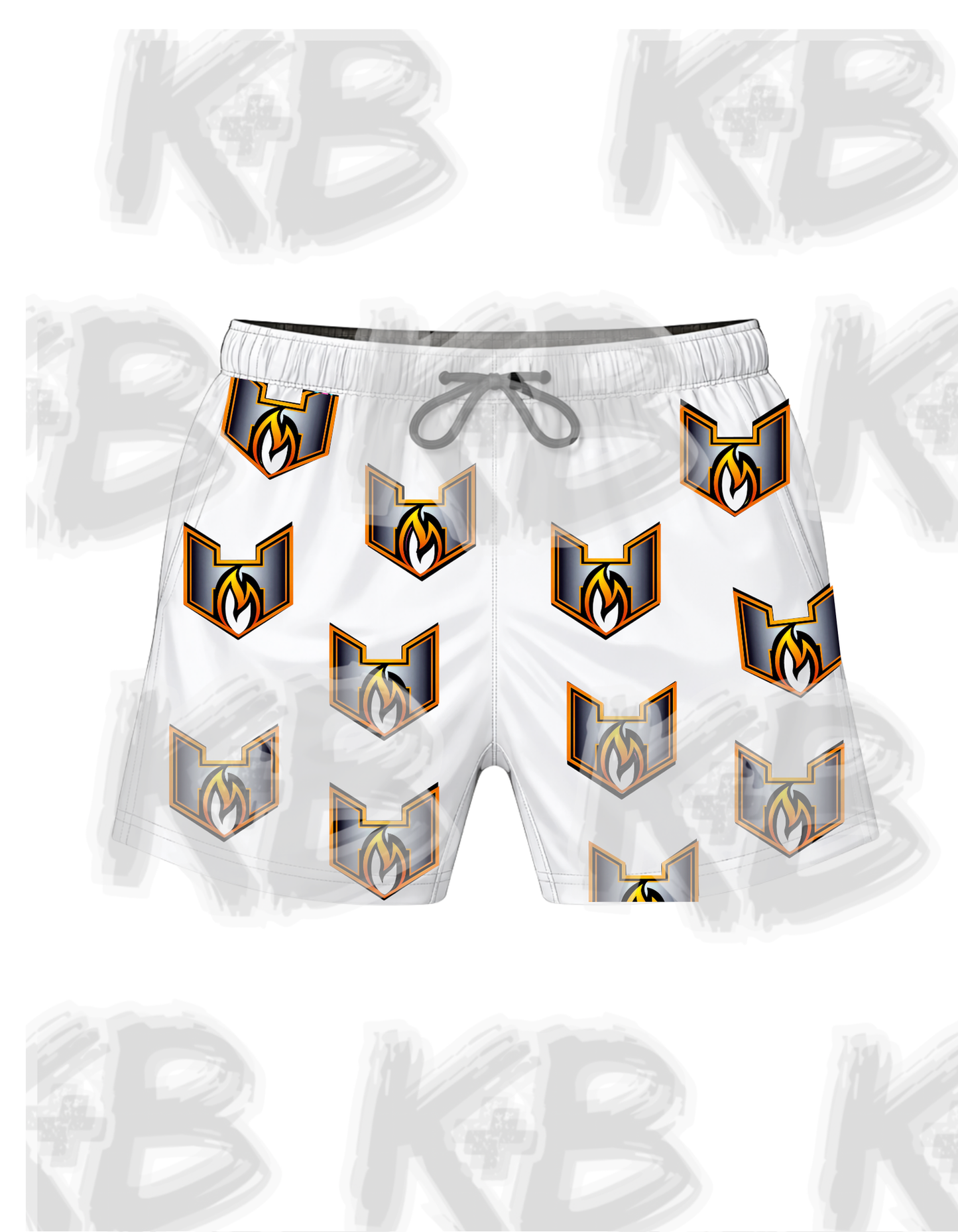 Heat Shorts white scatter grey