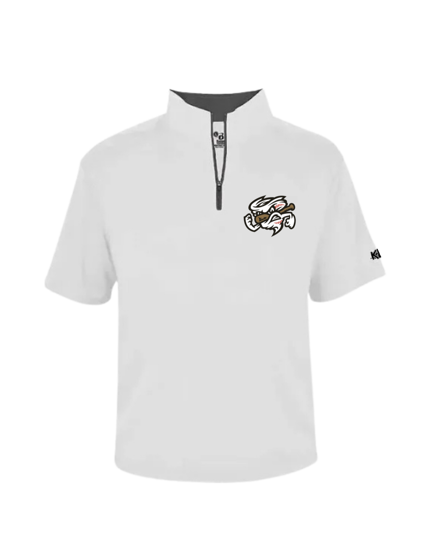 Chasers 1/4 zip pullover short sleeve-white