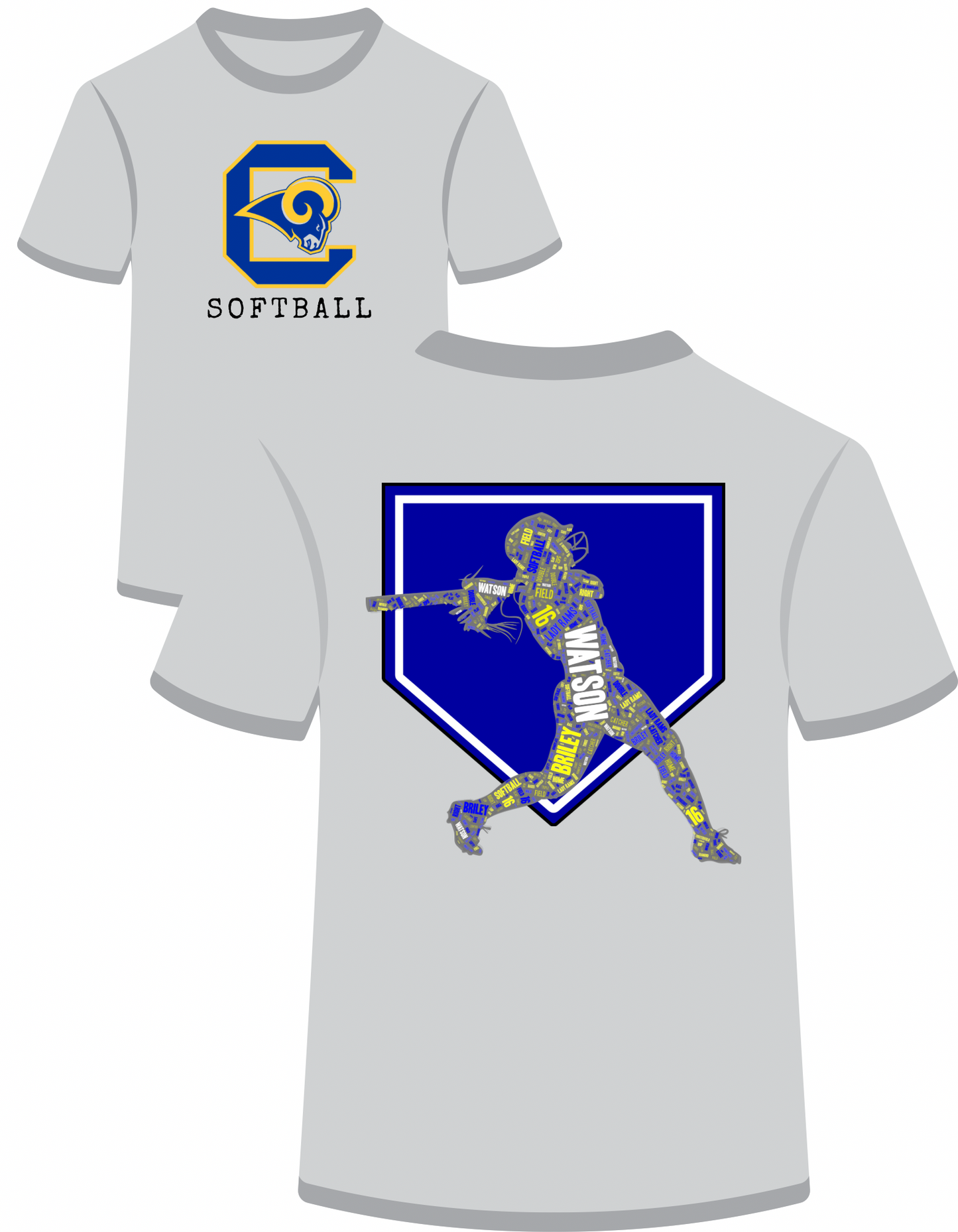 Word Art Softball-Custom Watson
