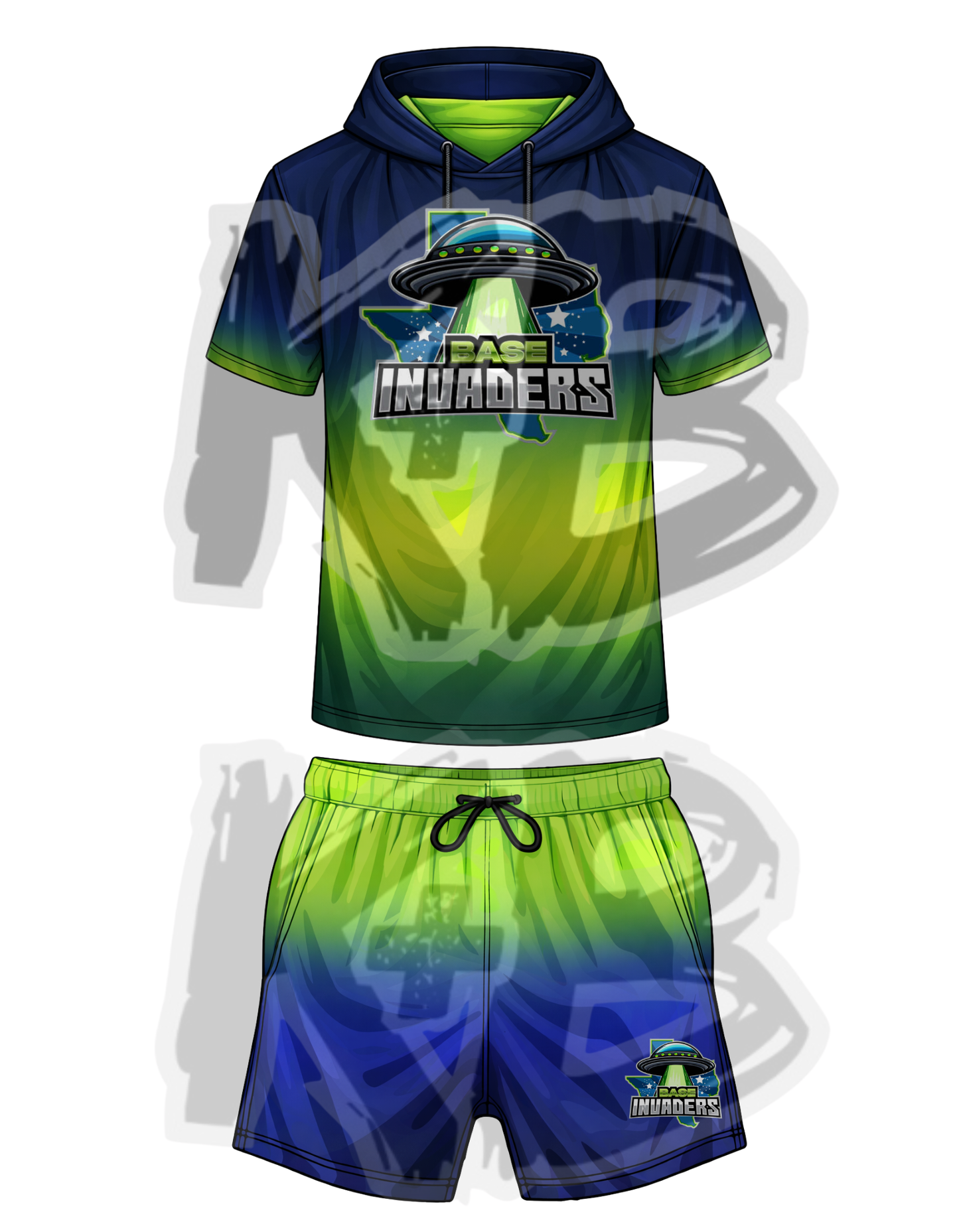Base Invaders Ombre Collection Set Neon KG Navy/Lime/Royal