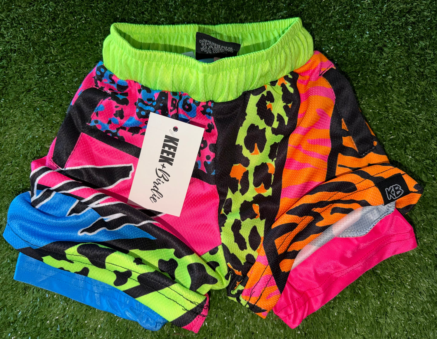 KB shorts neon print