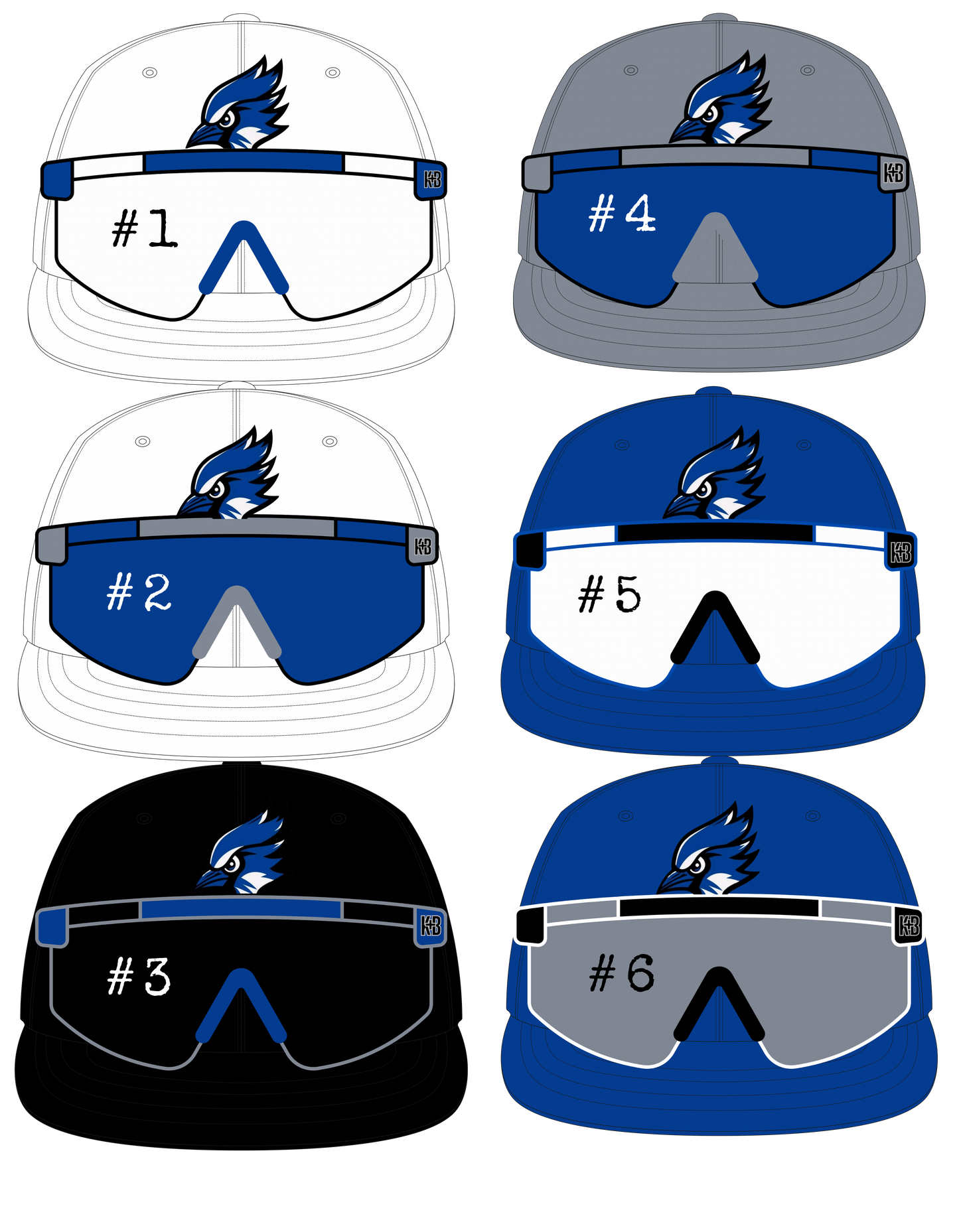 Bluejays Hat/Glasses (Make sure to put your color combo selection number in the comments- see pic 2 for choices)