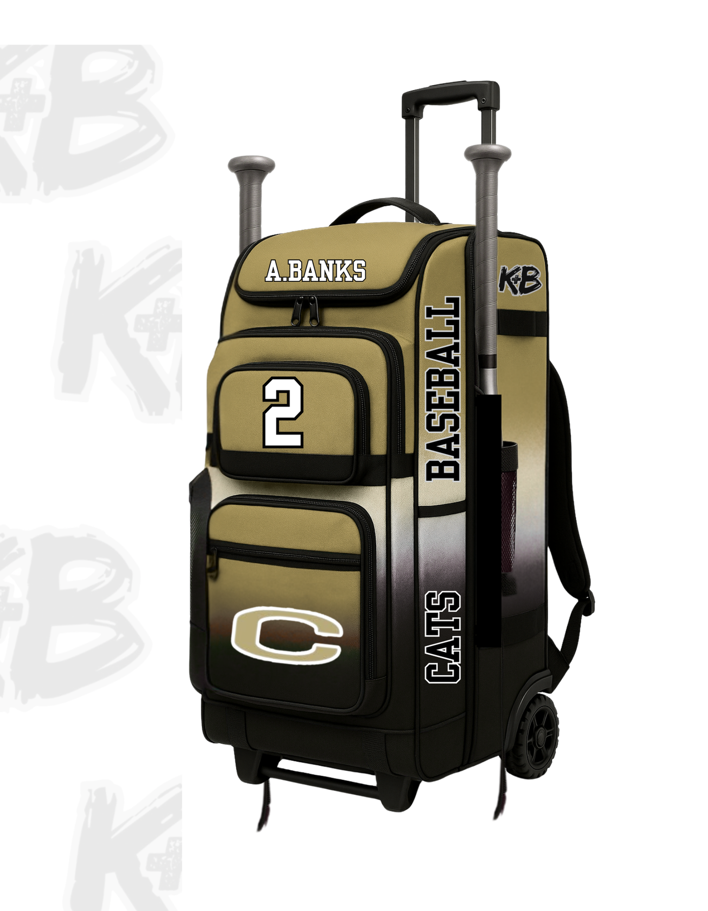 CC bat bag w/ trolley wheels