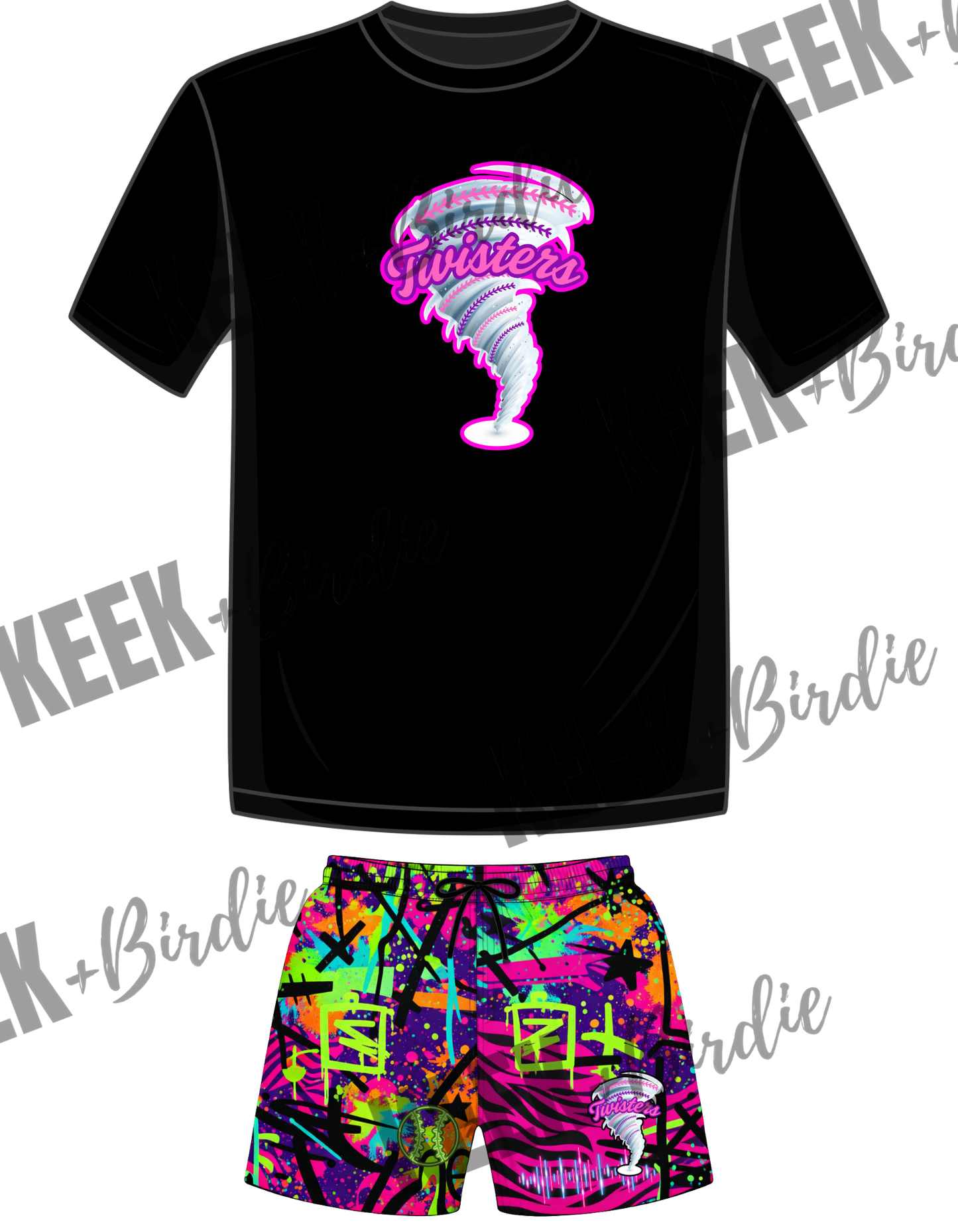 Twisters Set neon shapes