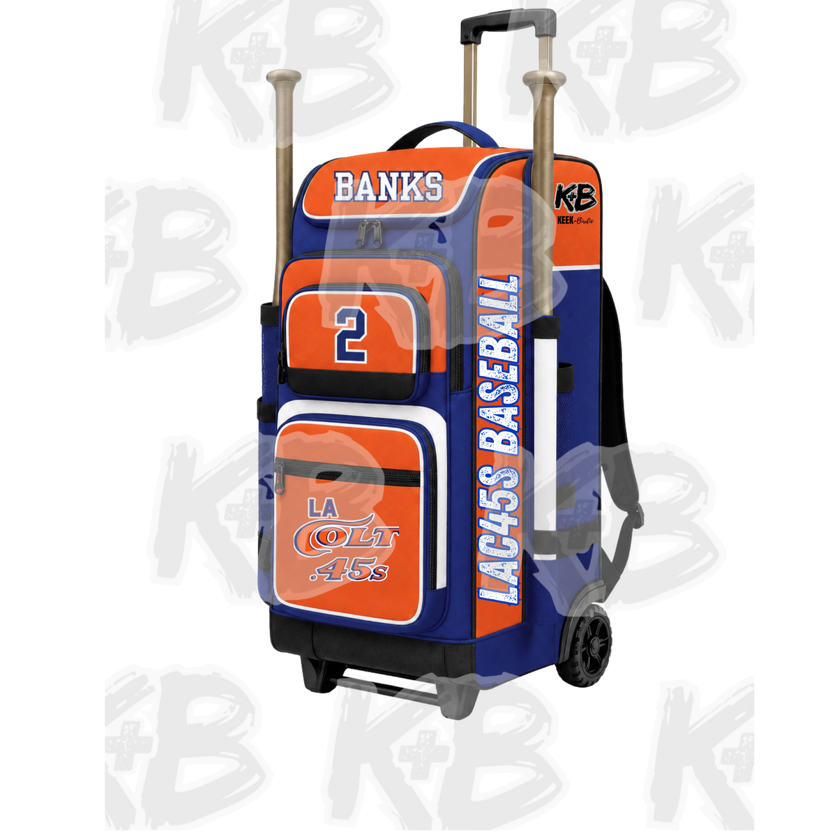 LAC45 bat bag with trolley wheels
