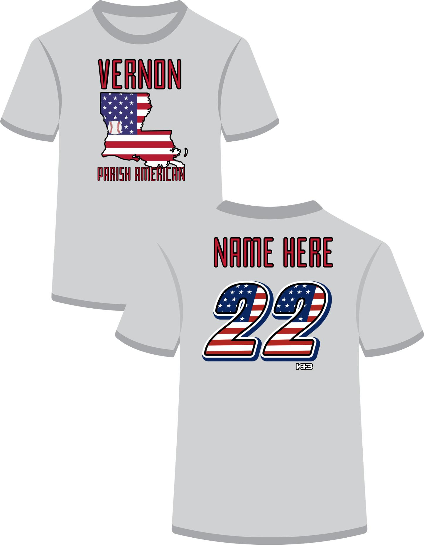 Vernon Parish American Baseball- Louisiana American Flag