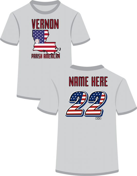 Vernon Parish American Baseball- Louisiana American Flag