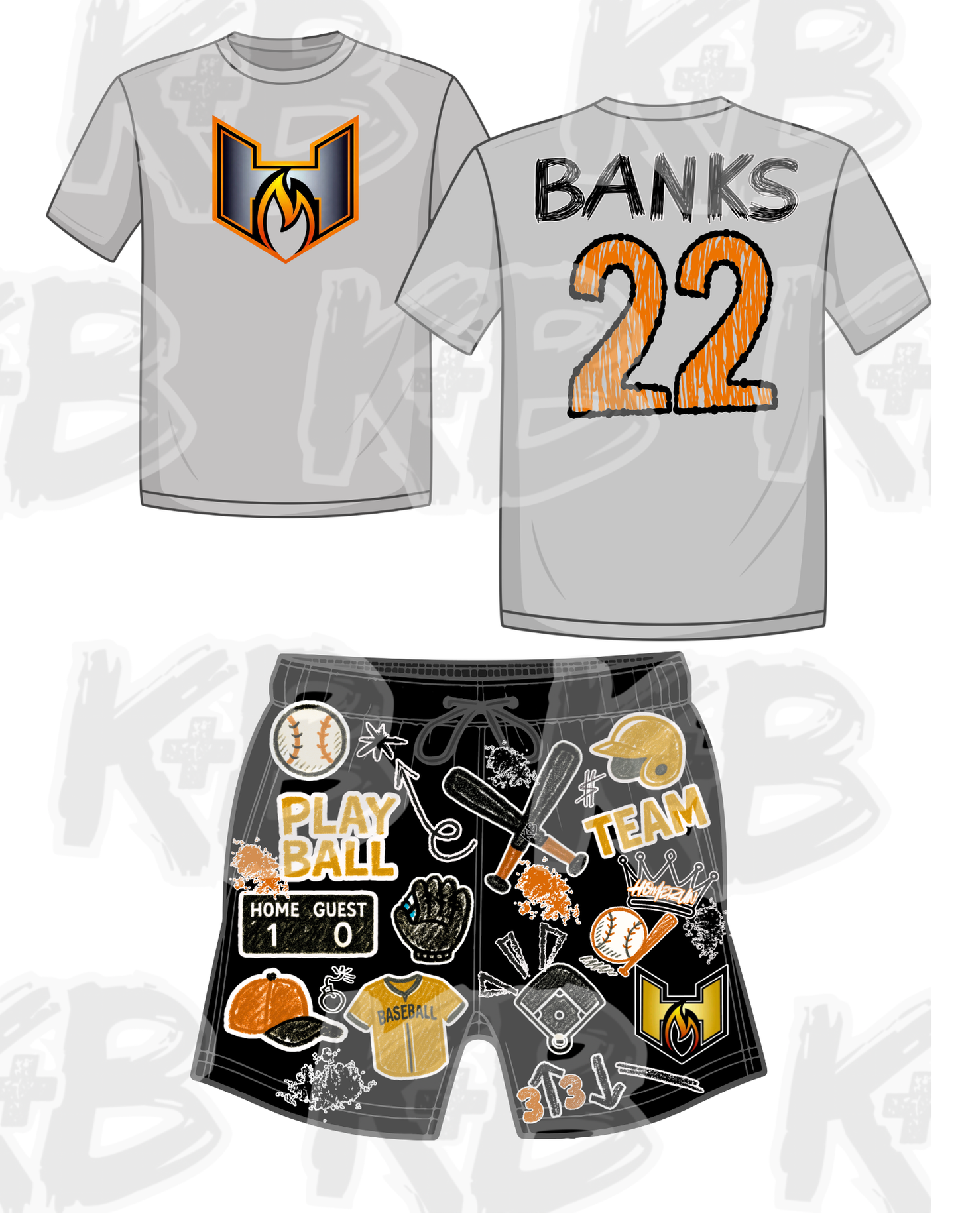 Heat Set doodle orange