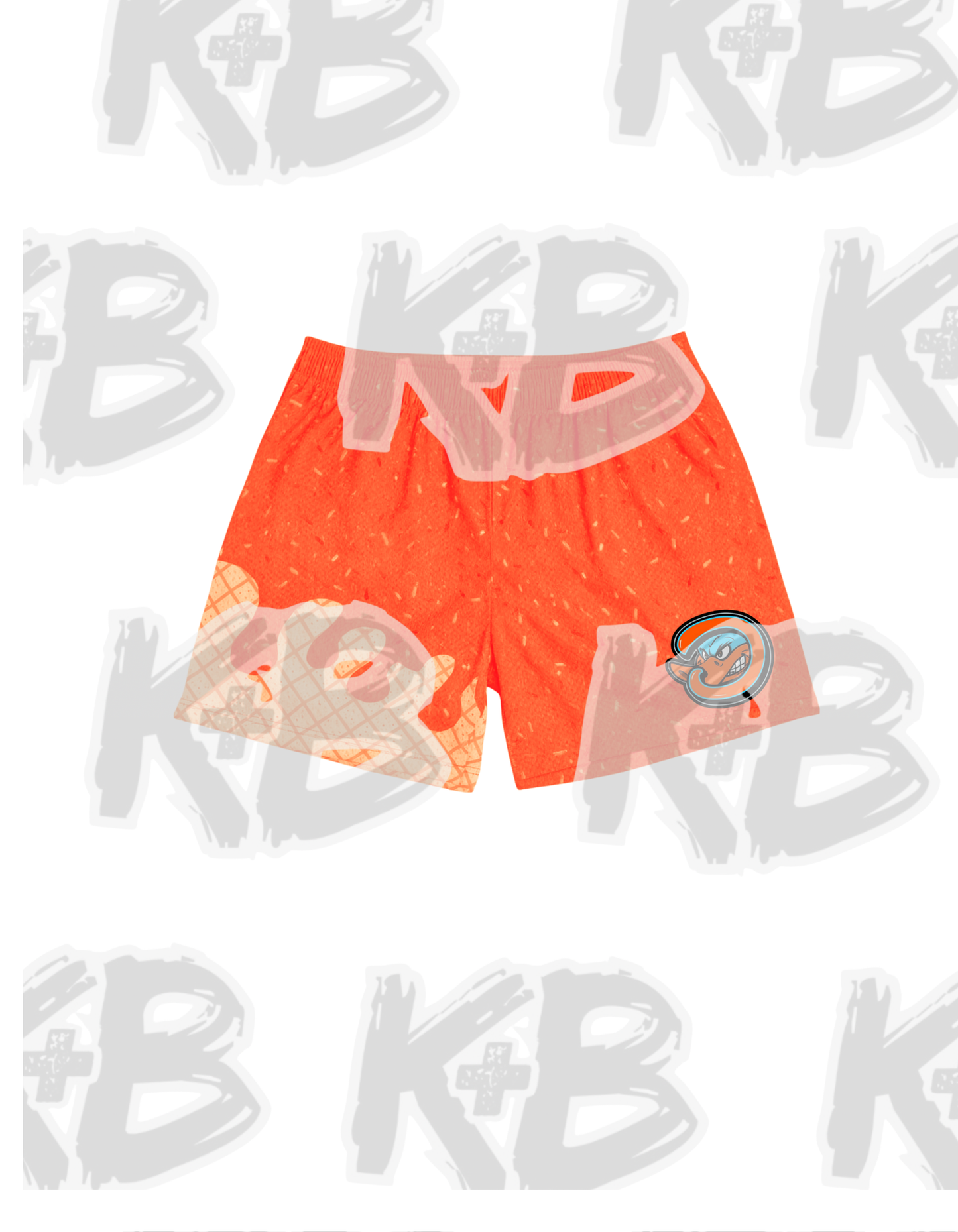 KC Ducks Ice Cream Shorts Orange