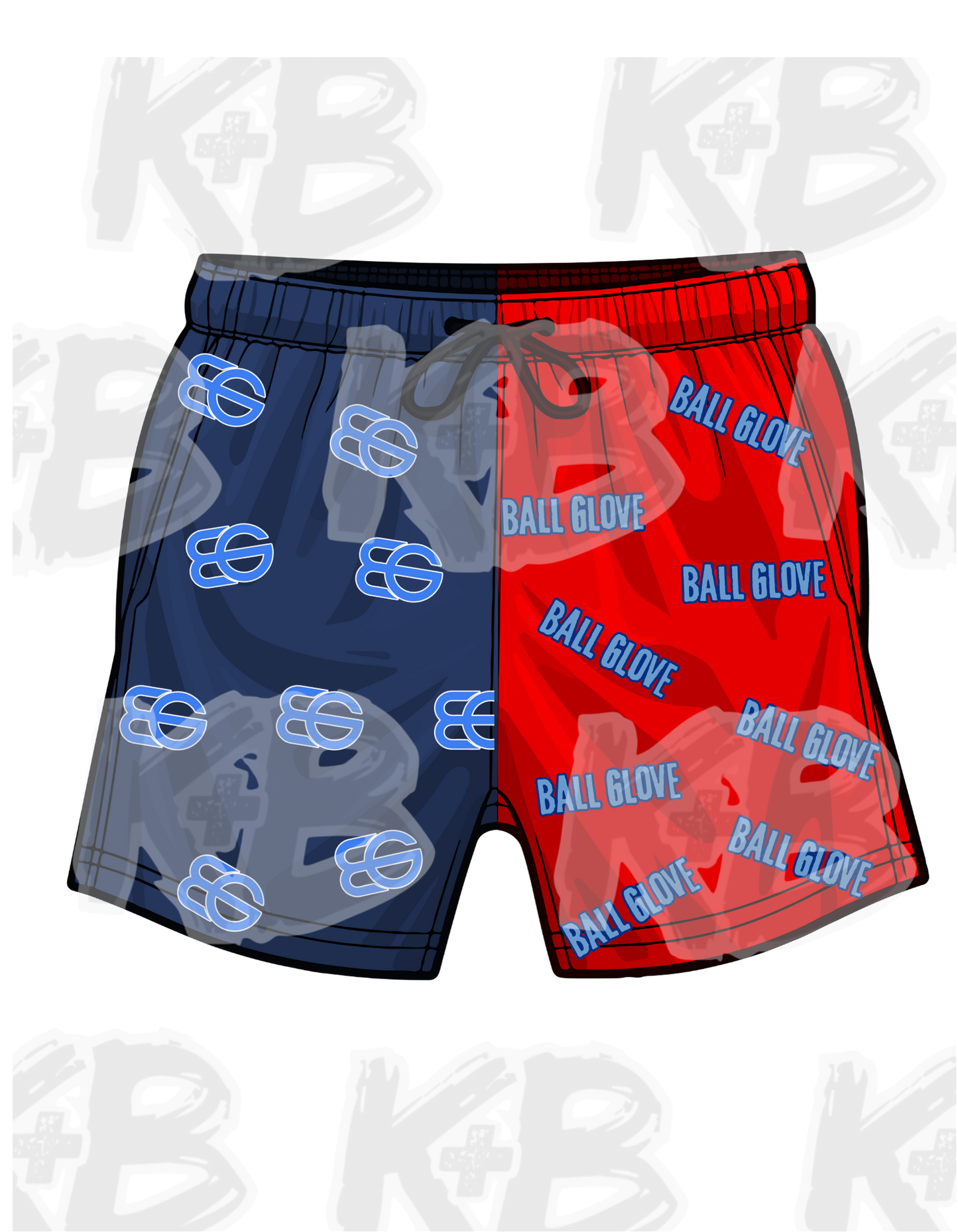 BG Shorts scatter navy/red