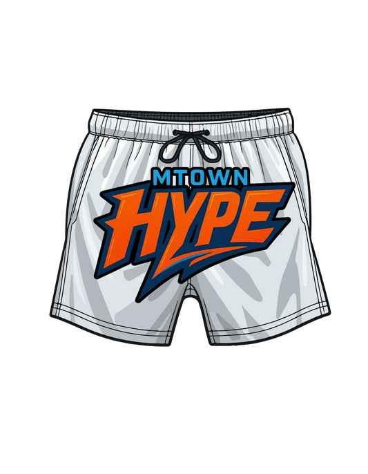 MT HYPE Shorts White/Logo Across