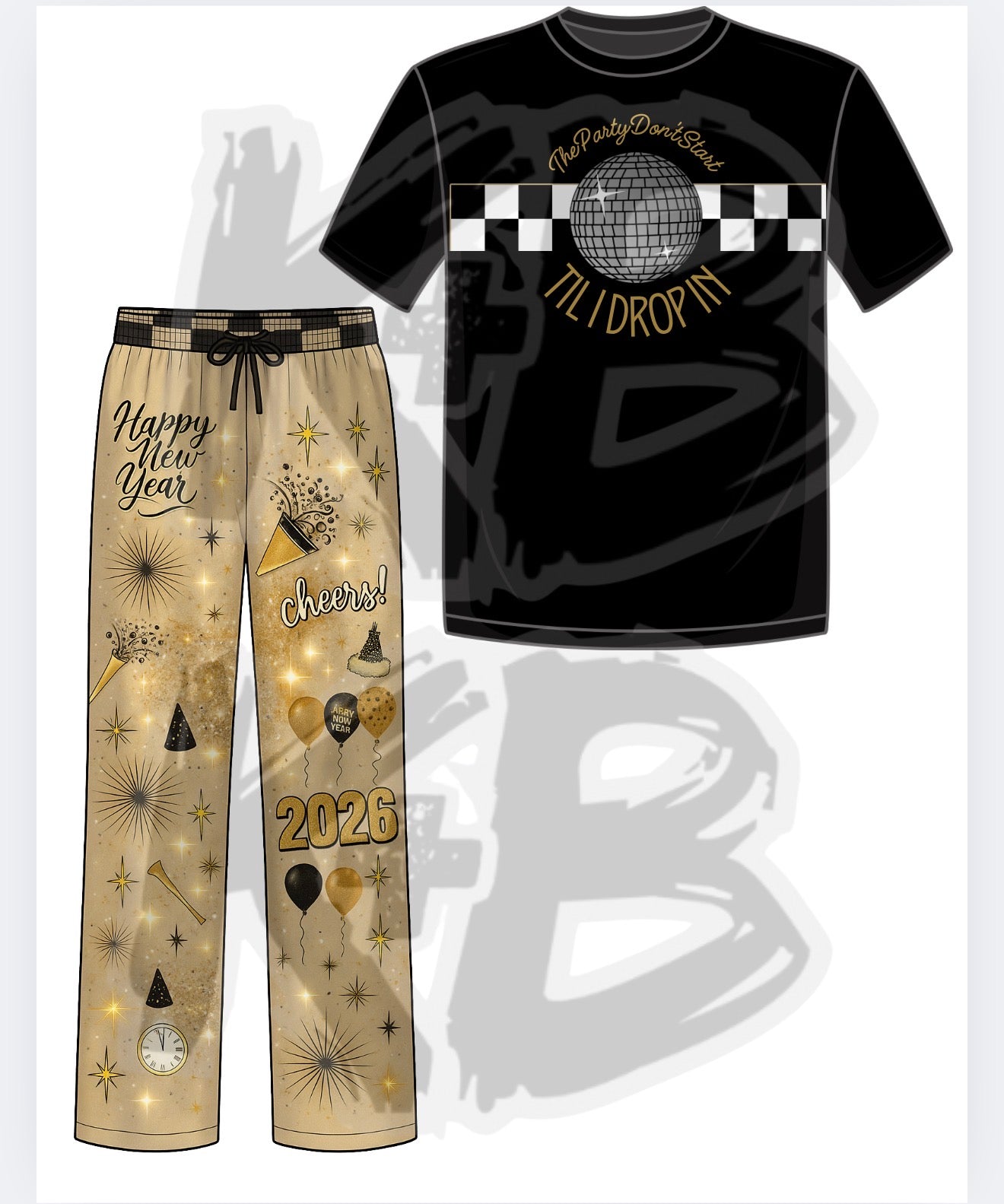 K+B New Years Pajama Set