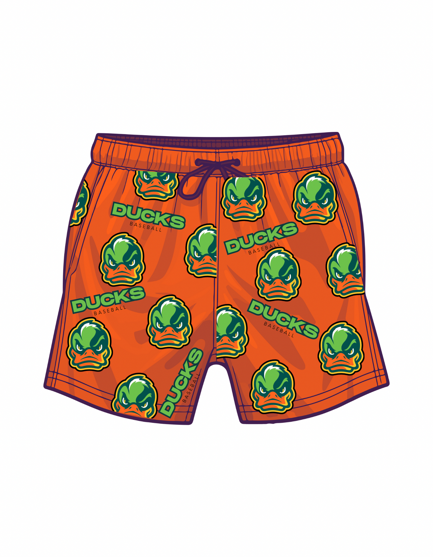 (Copy) Ducks Shorts Orange W/Duck Logo- Shorts ONLY