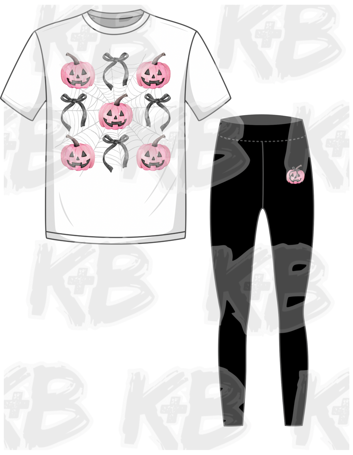 Pink Pumpkin/Bow Halloween Set