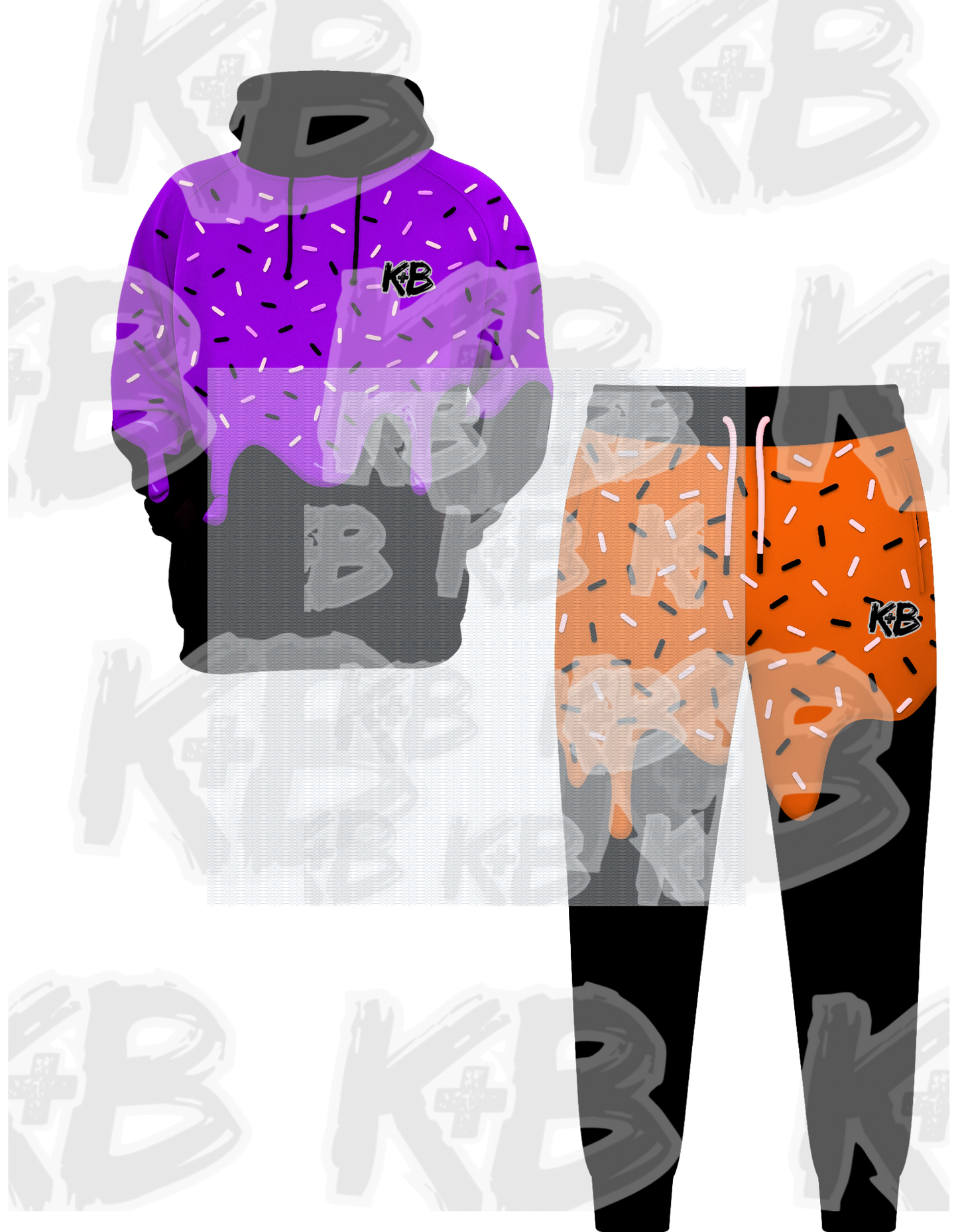 K+B Color Drip Sweat Set