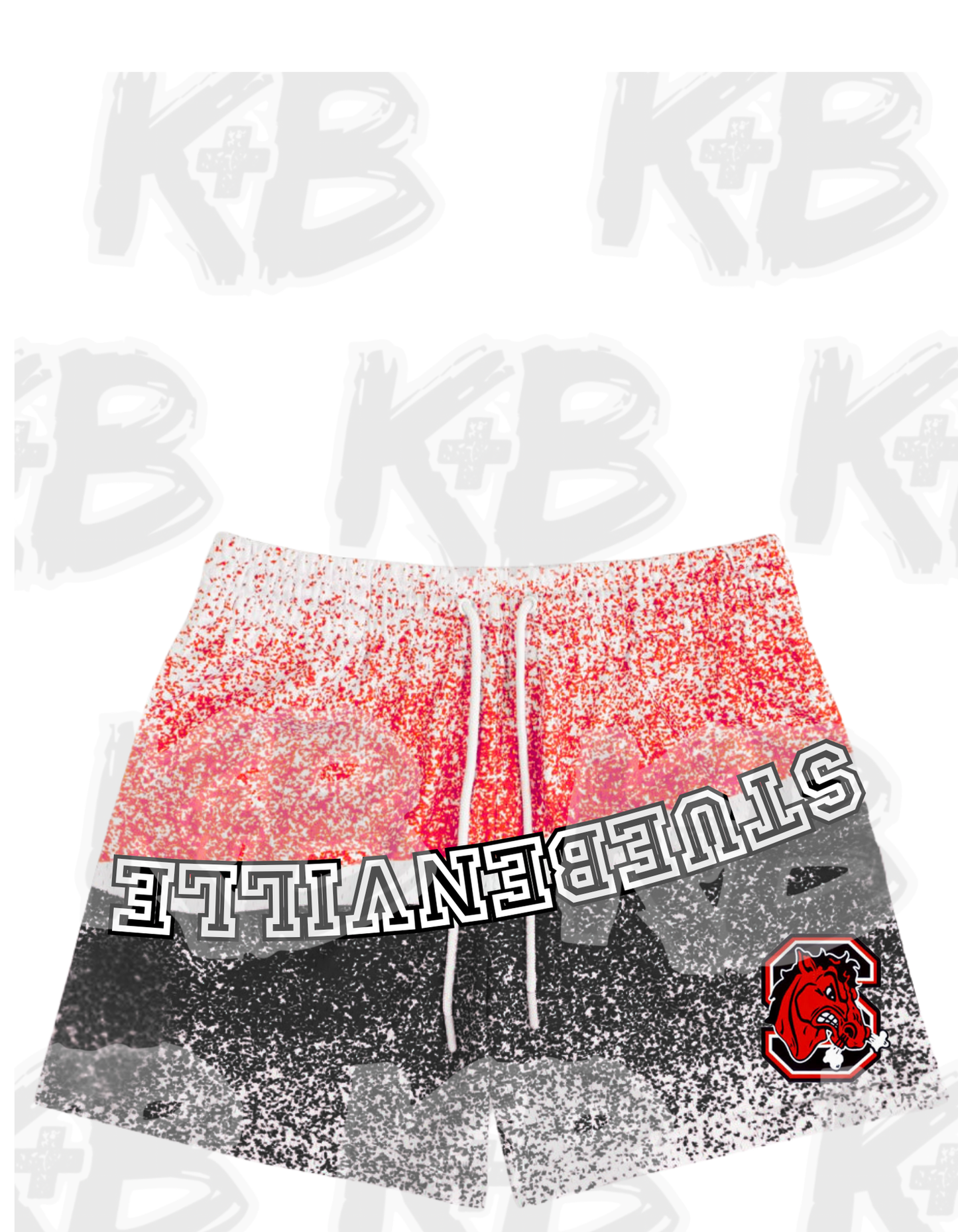 Big Red Shorts dots upside down