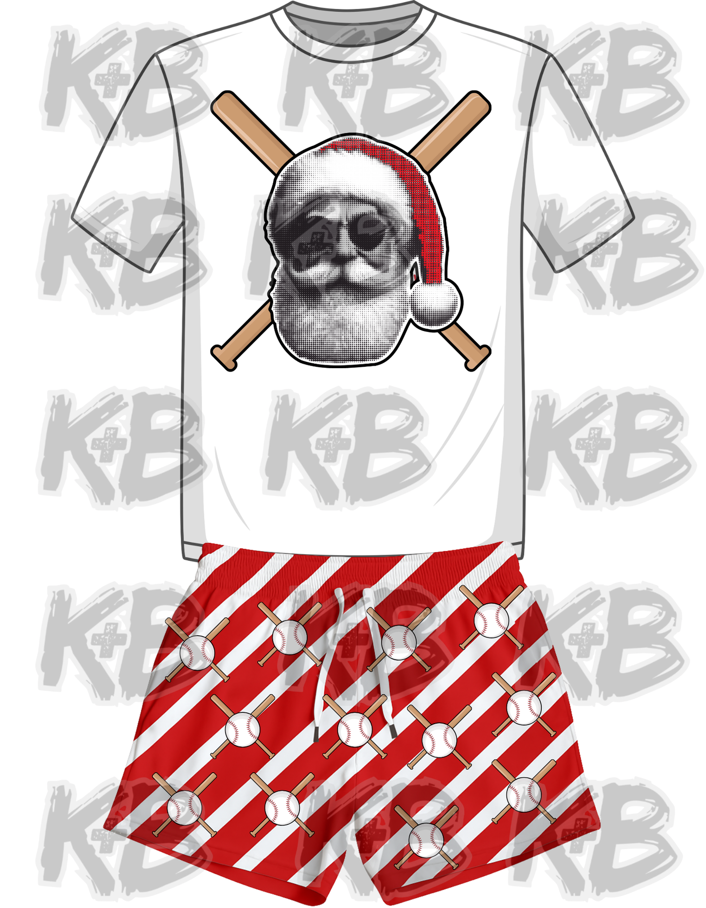 Santa Crossbats Candycane Christmas Set