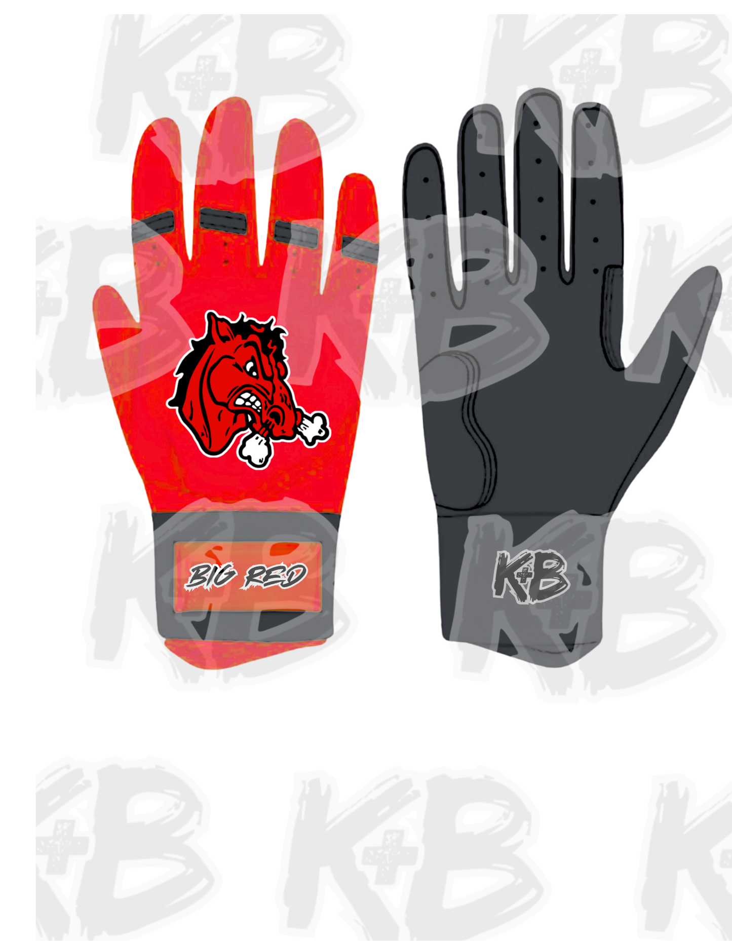 Big Red Custom Batting Gloves
