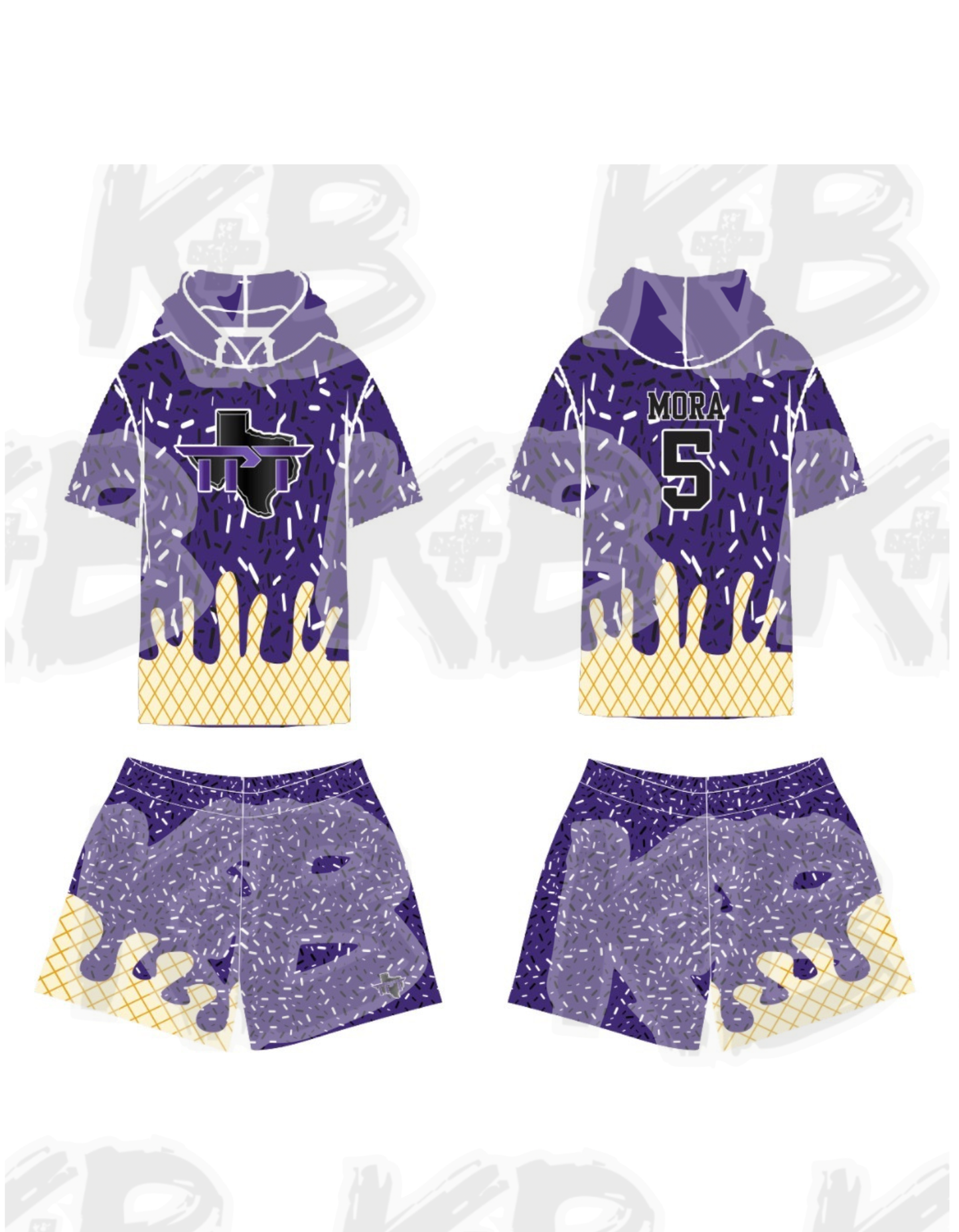 TPT ice cream shorts+hooded ice cream shirt set