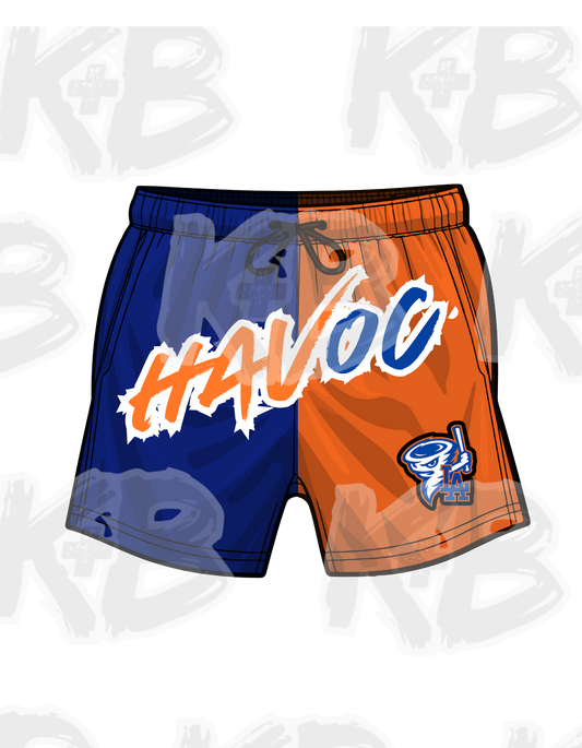 Havoc Baseball half orange/blue shorts