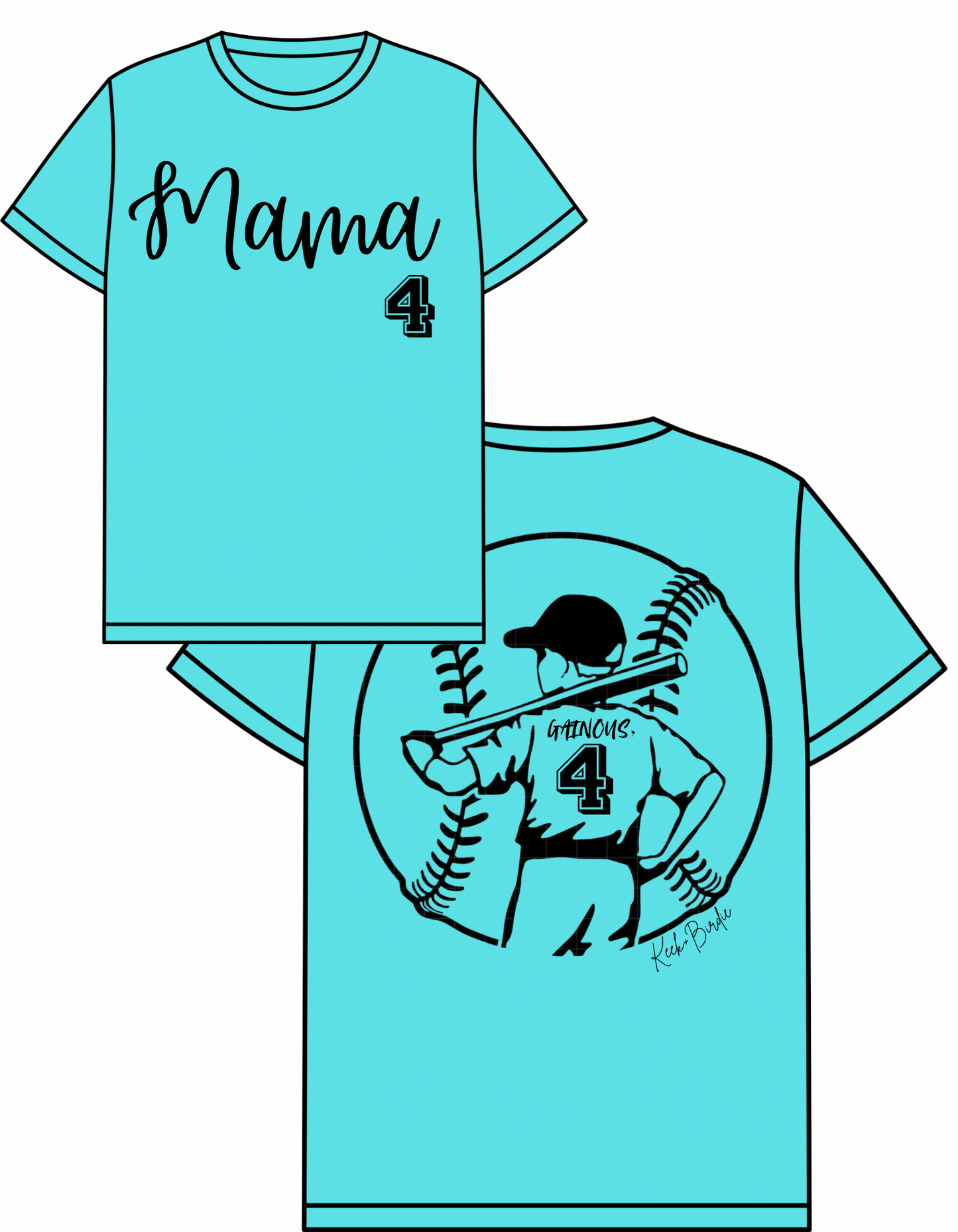Custom-Mama Baseball Boy