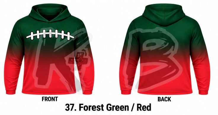 KB ombre football laces LS hooded pullover