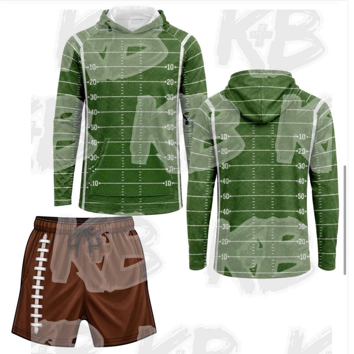 KB football logos LS hooded set