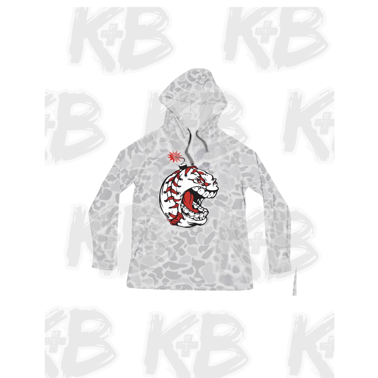 OB hoodie white/grey camo