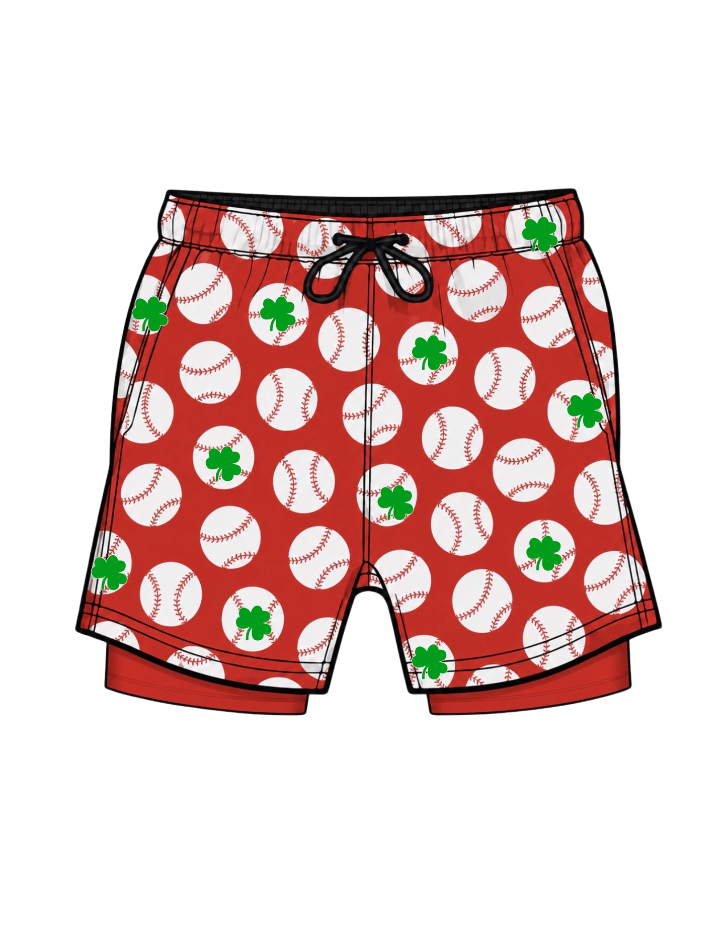 Rocks Shorts red baseball/rocks