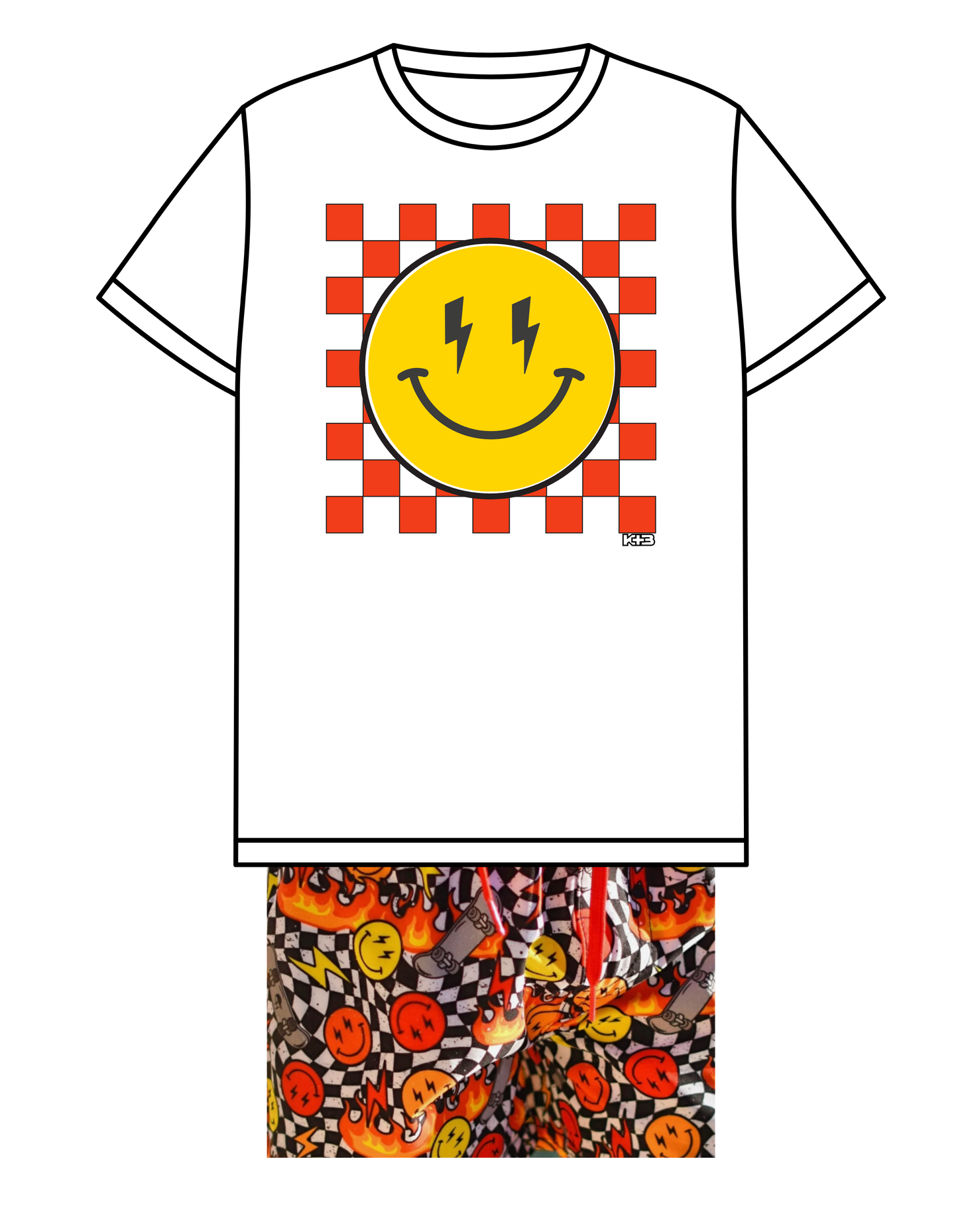 Checkered smiley-fit check