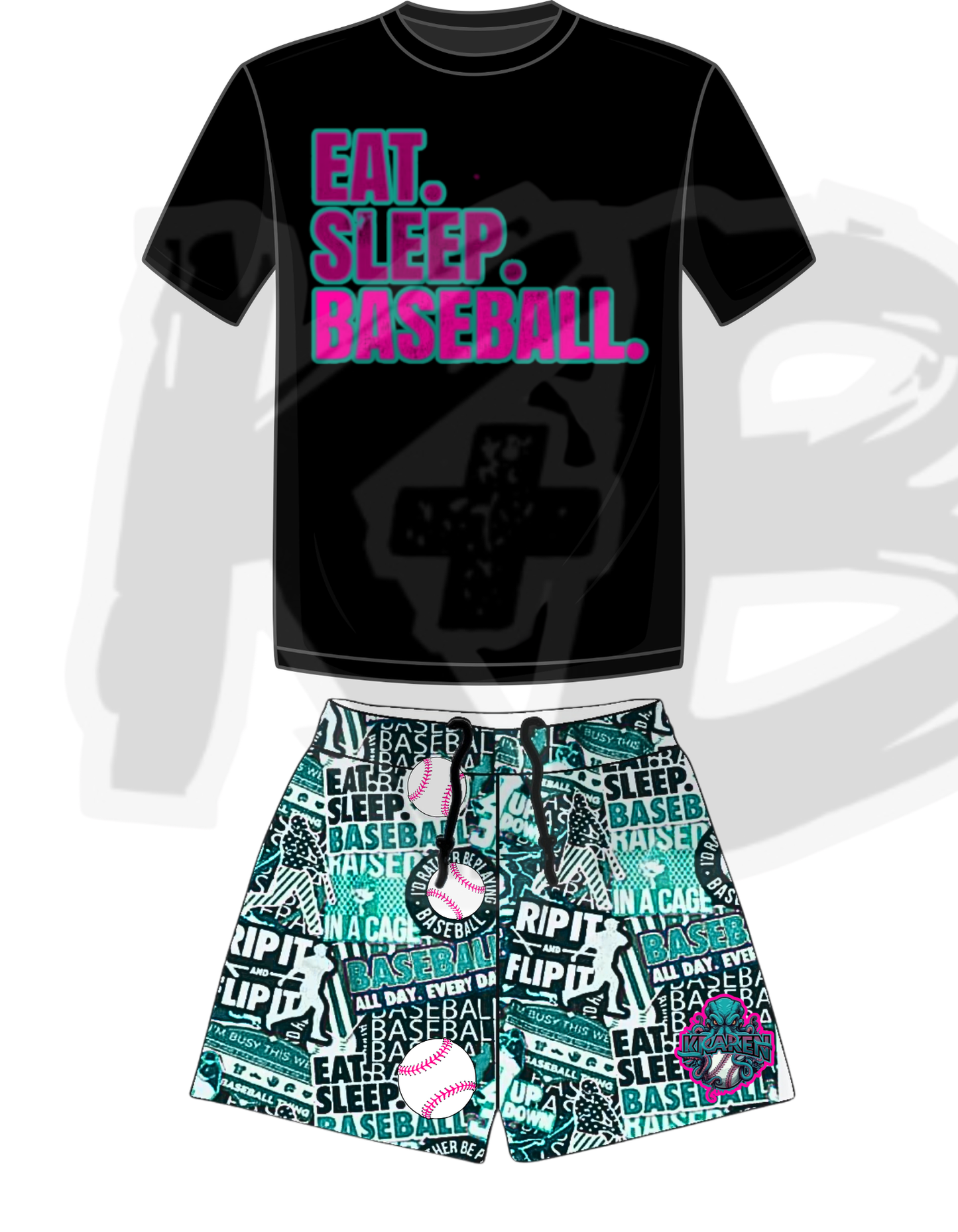 OKK set eat sleep baseball