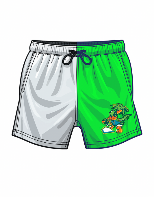 Ducks Shorts Green/ White- Shorts ONLY