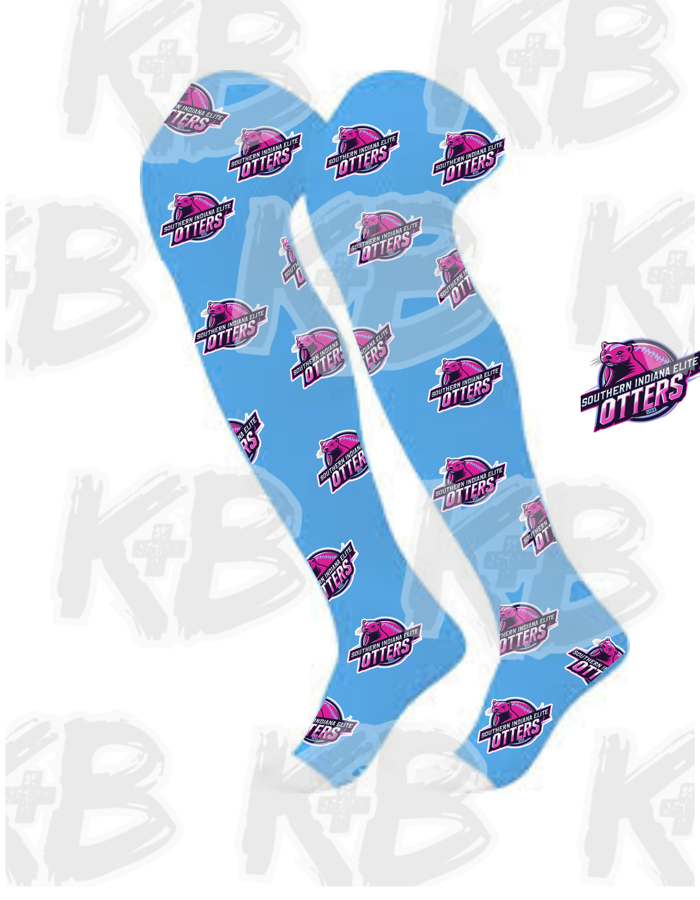 Otters over the knee scatter logo socks