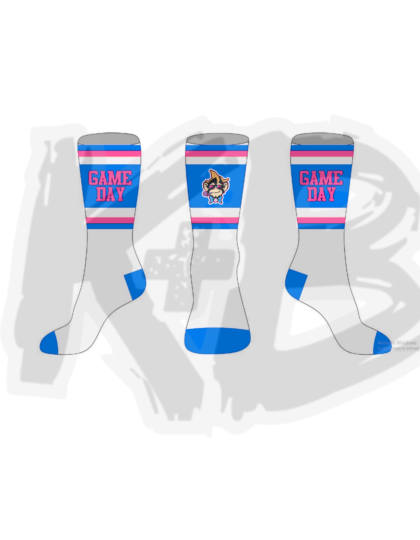 Party Animals Mid Blue Game Day Socks