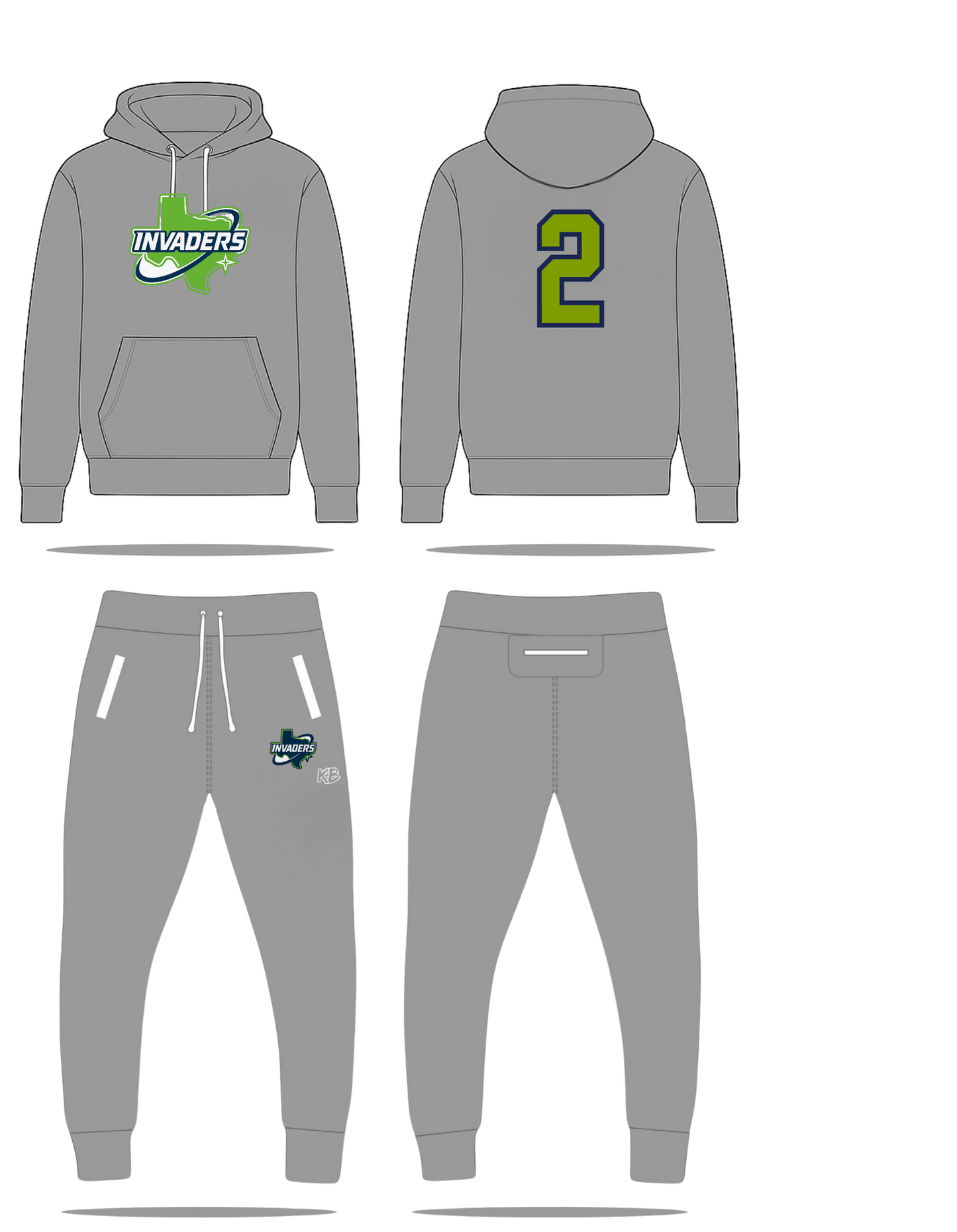 Base Invaders Hoodie/Jogger Set grey