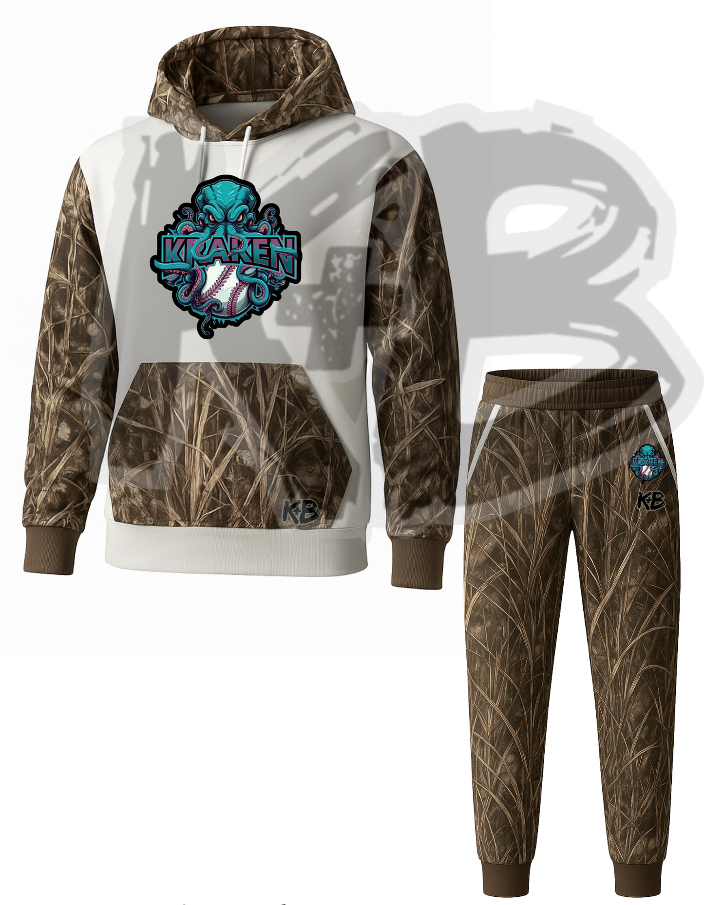 OKK hoodie/jogger set camo/white