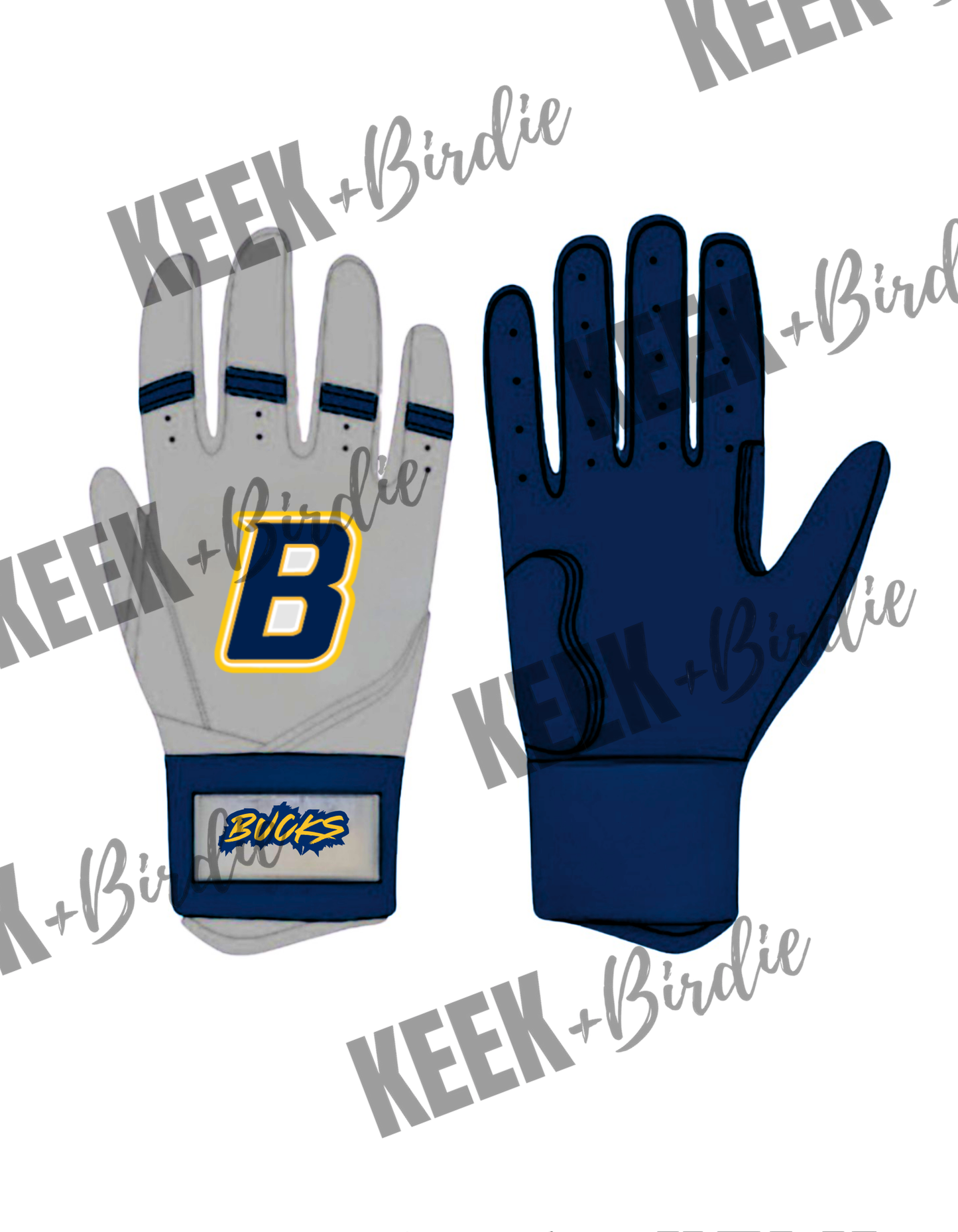 BB custom batting gloves