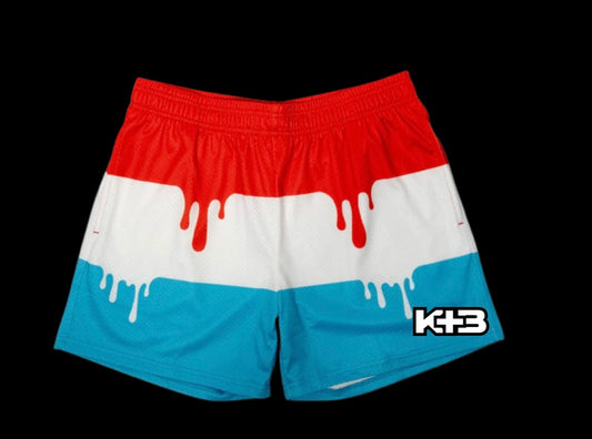 K+B RWB drip shorts