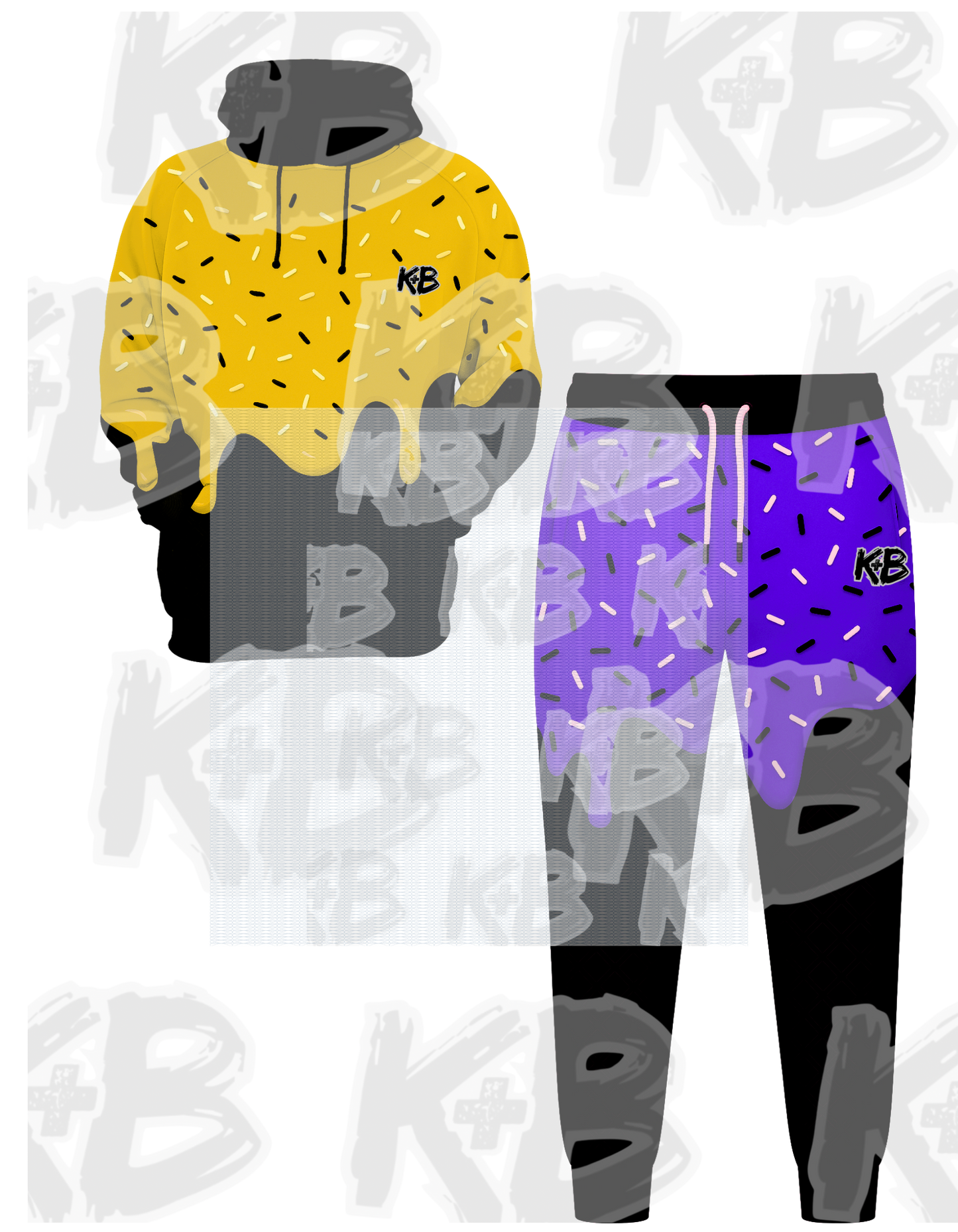 K+B Color Drip Sweat Set
