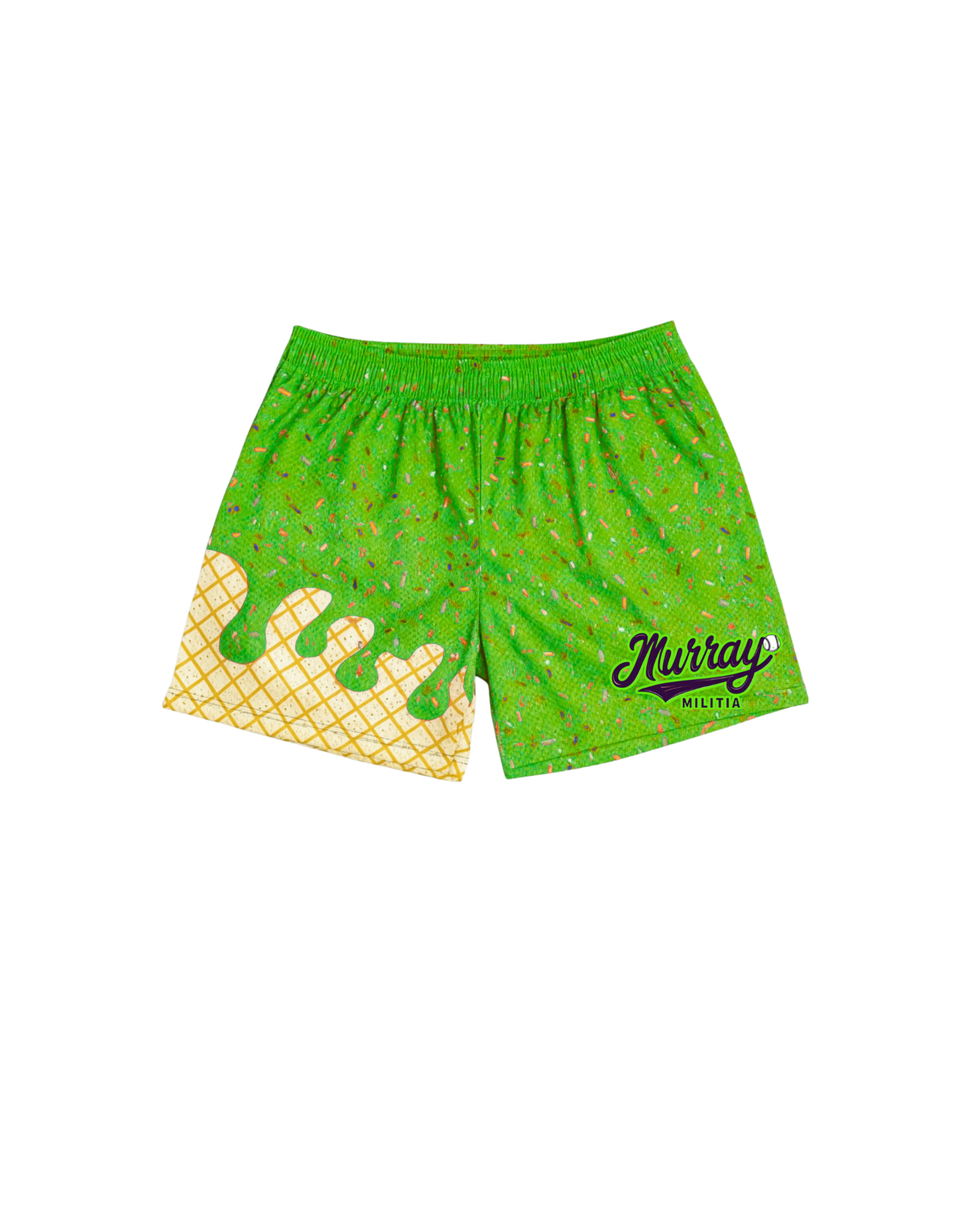 Murray Militia lime drip shorts