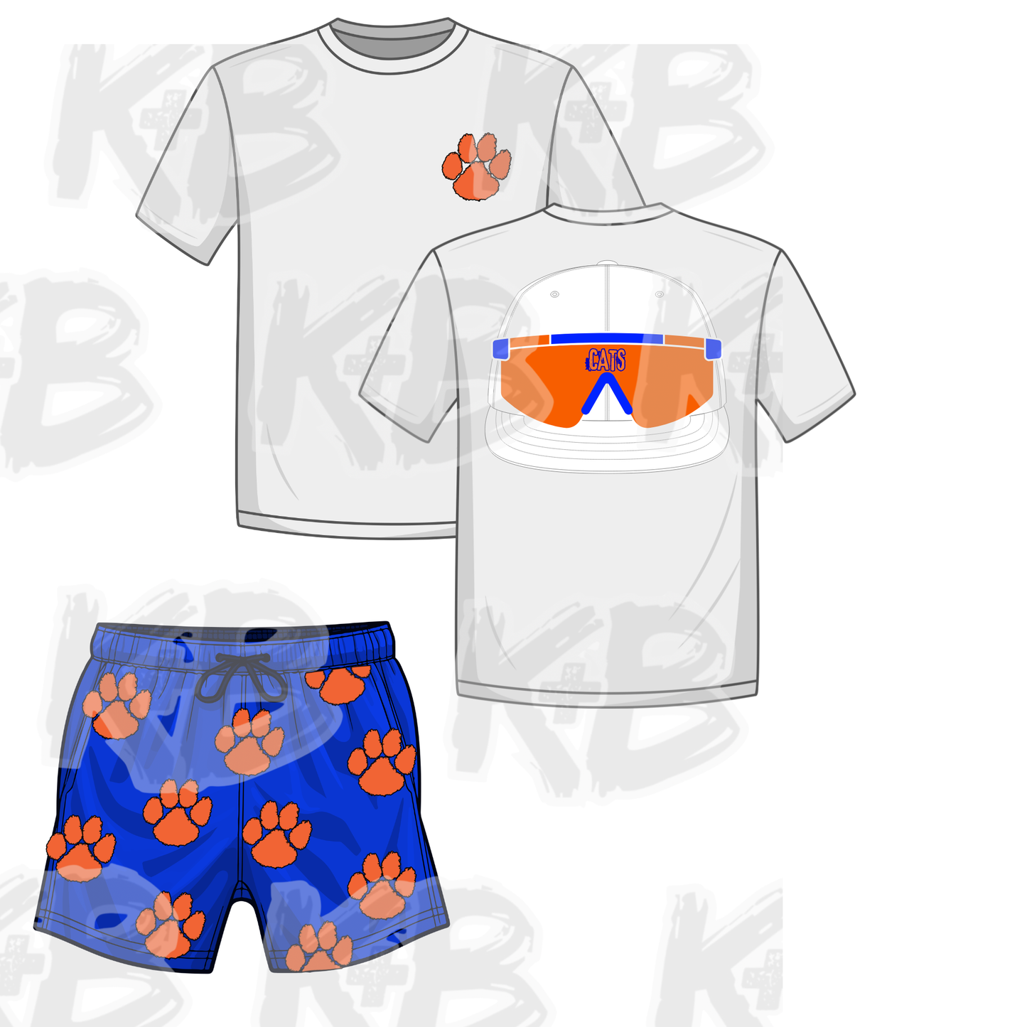 Cats set sunglasses/scattered logo