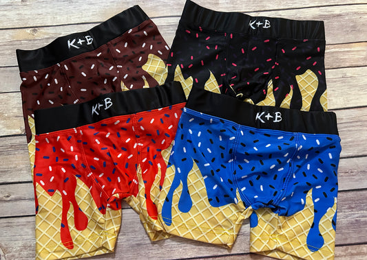 K+B Ice Cream Boxer Brief-garnet, black, red, blue
